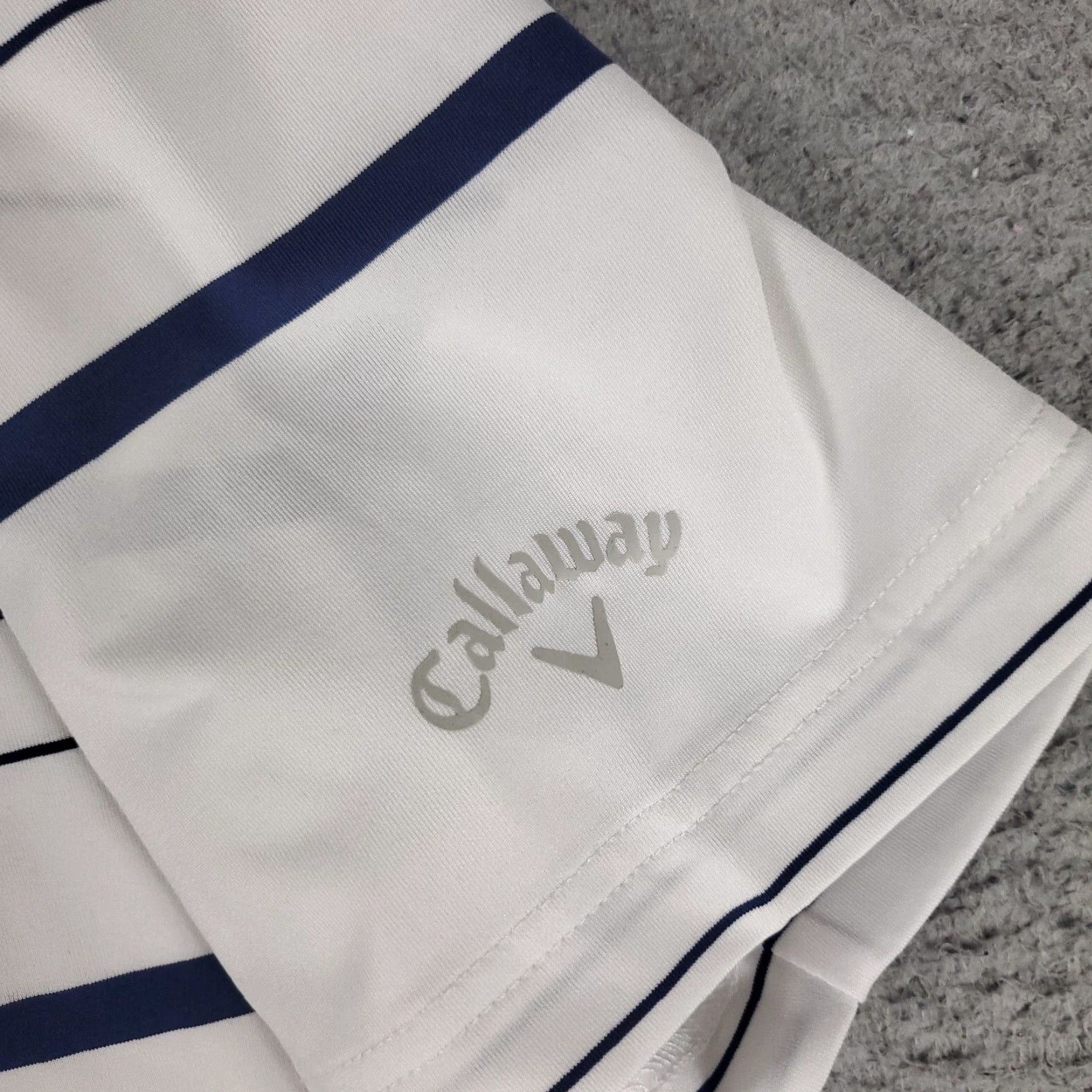 Callaway Callaway Polo Shirt Mens Size Medium White Striped Casual Golf Short Sleeve Shirt Polo Mens Size US M / EU 48-50 / 2 - 4 Thumbnail