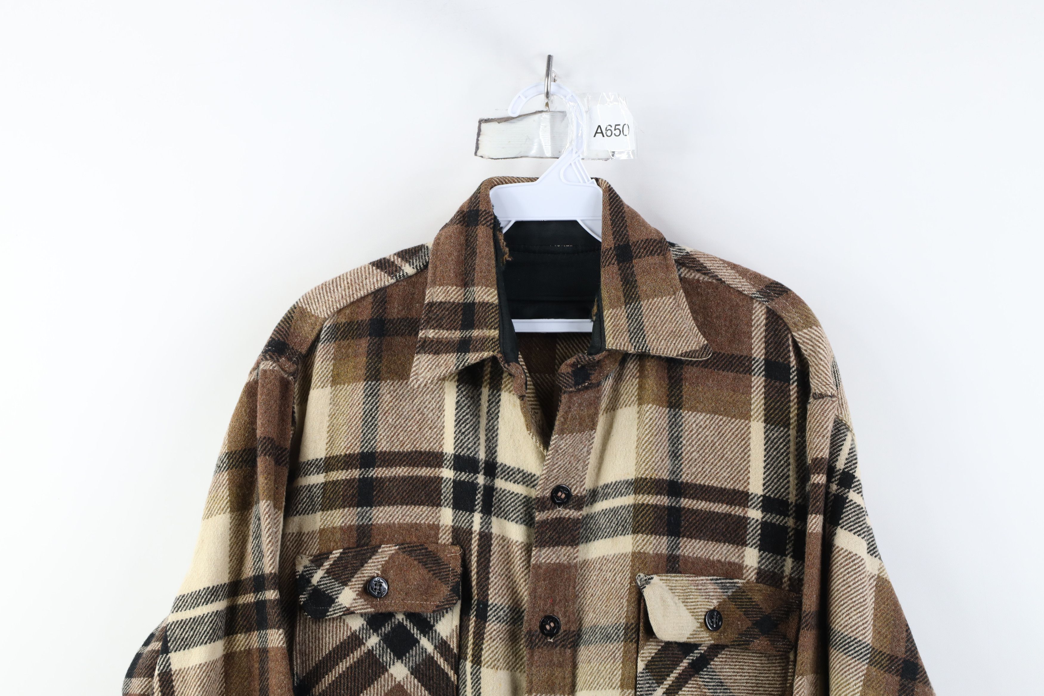Vintage Vintage 60s Streetwear Wool CPO Shirt Jacket Jac Shirt Plaid Size US L / EU 52-54 / 3 - 2 Thumbnail