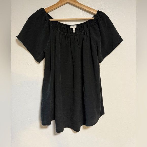 Joie Joie Black Short Sleeve Peasant Blouse Size S Size S / US 4 / IT 40 - 2 Thumbnail