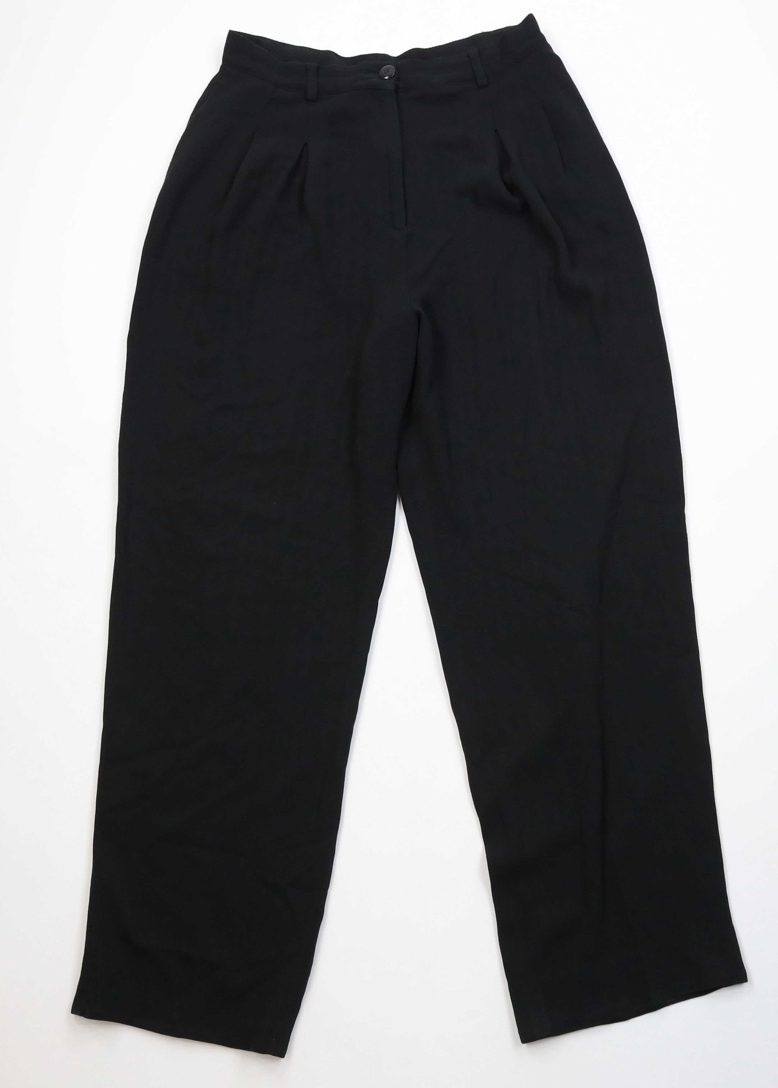 Vintage Vintage 90s Streetwear Herringbone Gabardine Wide Leg Pants Size 30" / US 8 / IT 44 - 1 Thumbnail