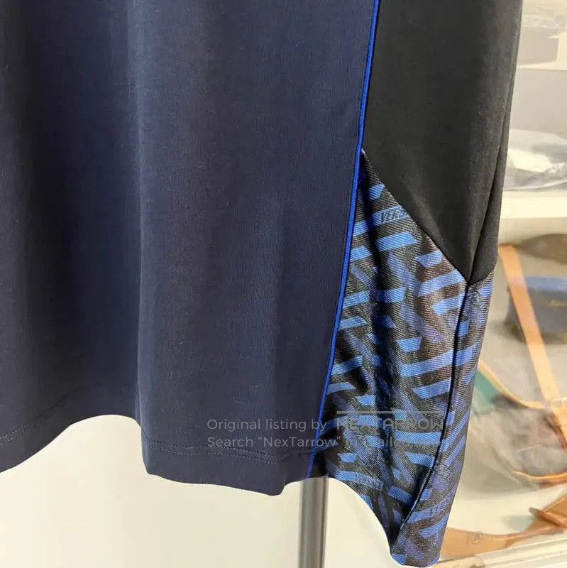 Versace Versace Men's Summer Dark Blue Cotton Blend T-shirt . Size US M / EU 48-50 / 2 - 4 Thumbnail