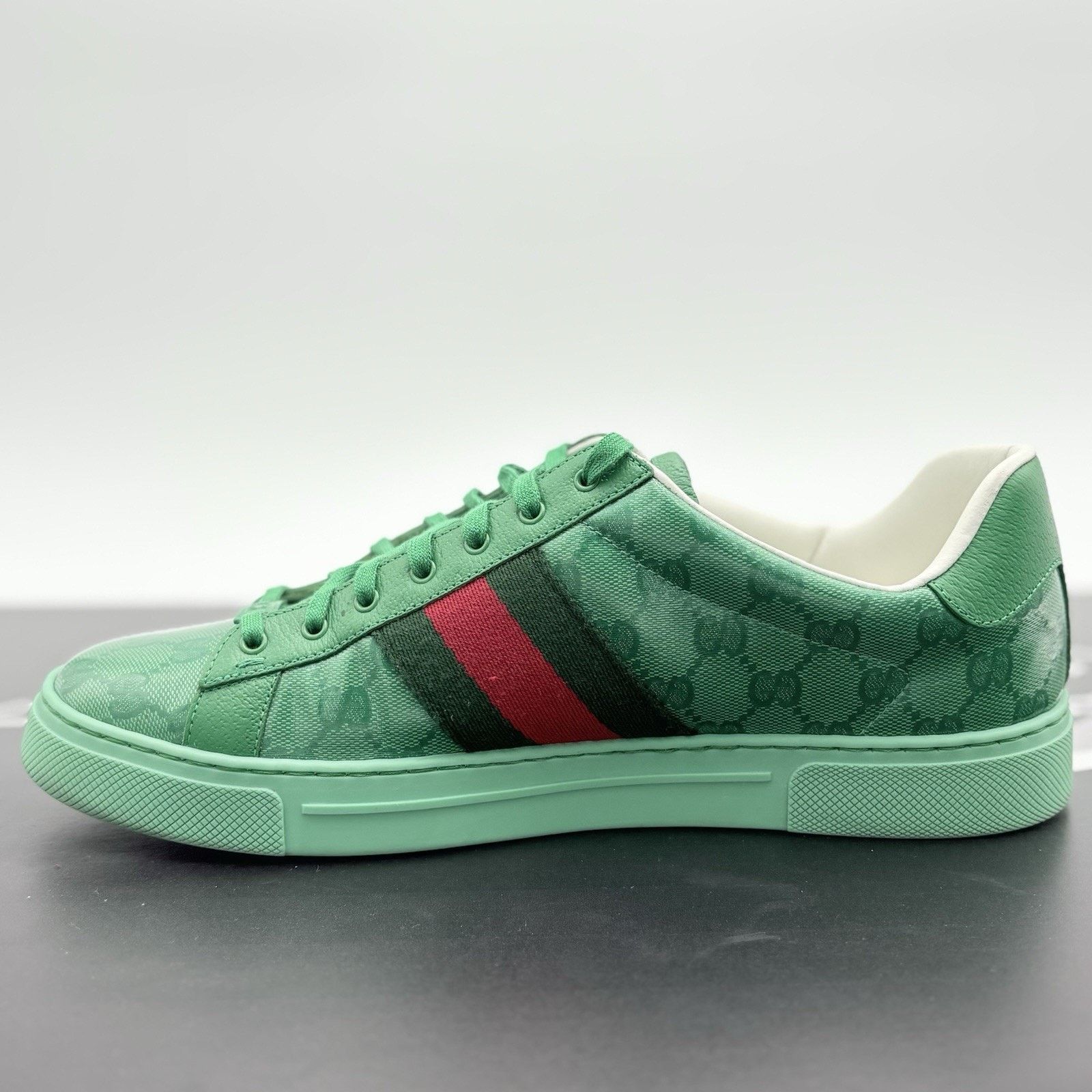 Gucci Gucci Ace GG Crystal Canvas ' Green ' | SUPER CLEAN! Size US 11 / EU 44 - 4 Thumbnail