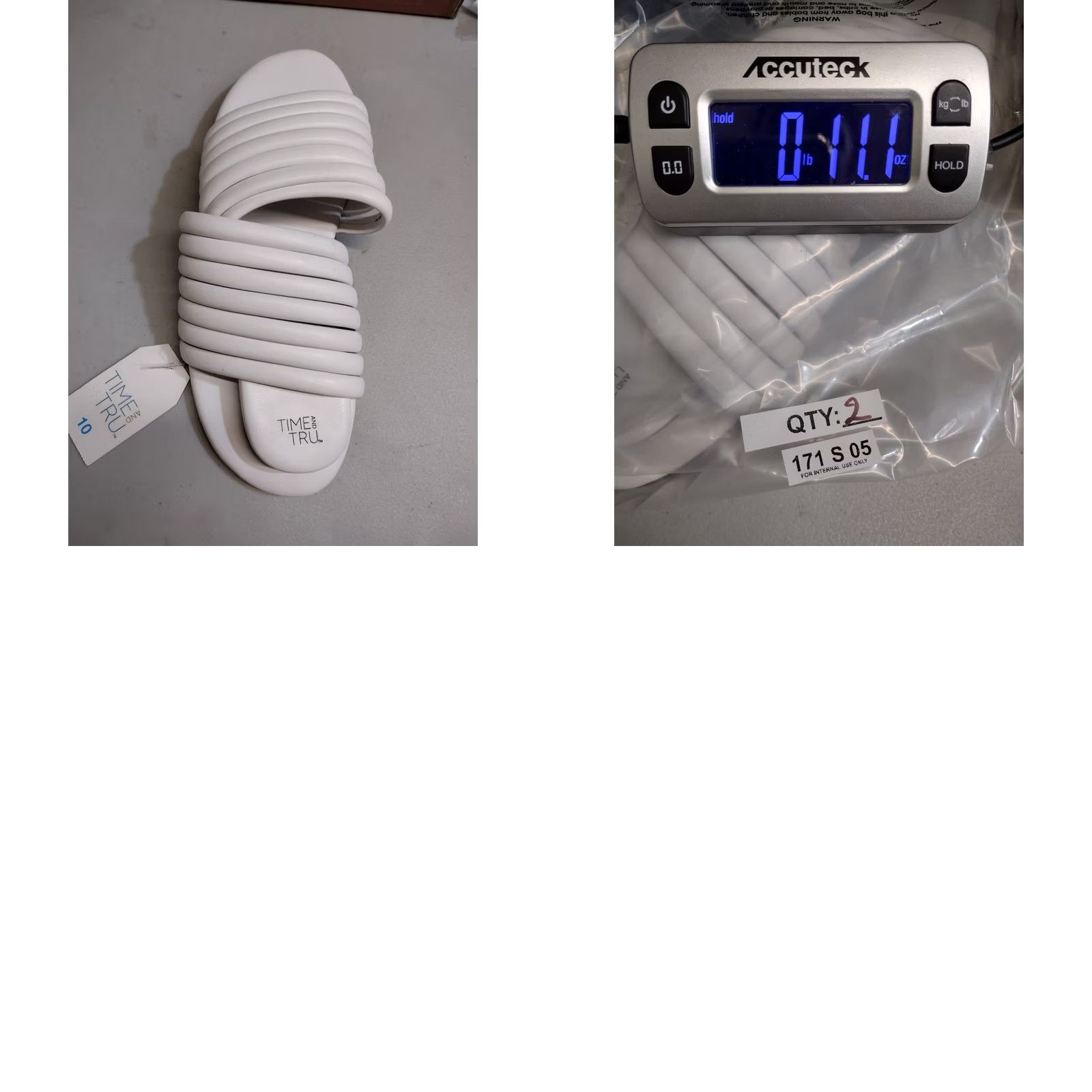 Vintage Time and Tru White Multi-Band Slide Sandals Memory Foam Size 10 Women Size US 10 / IT 40 - 8 Thumbnail