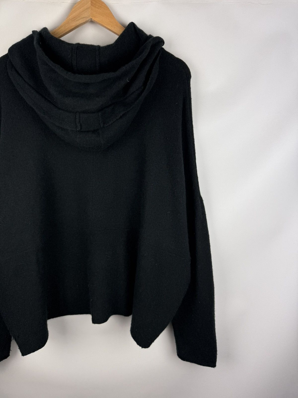 Rundholz Avant-Garde Lagenlook Oversized Wool Hooded Sweater Pullover Size S / US 4 / IT 40 - 16 Thumbnail