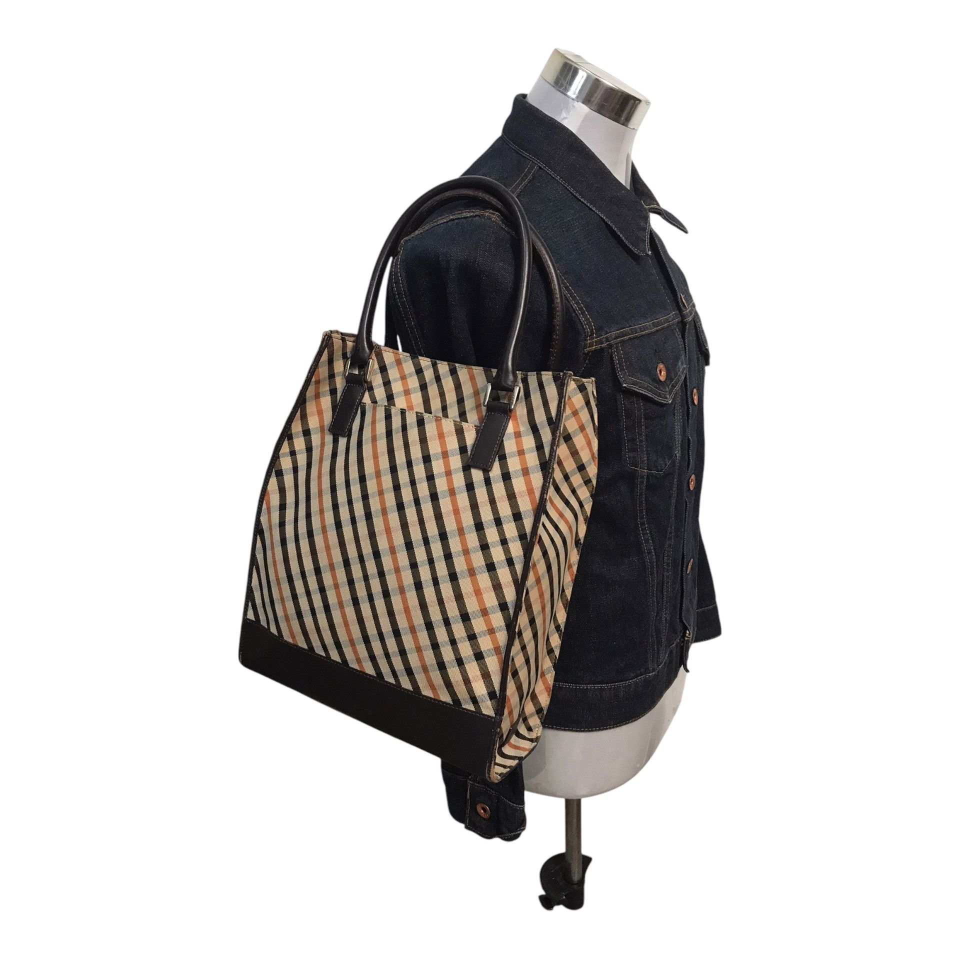 DAKS × Japanese Brand Vintage Dark Half Leather Tote Bag Size ONE SIZE - 1 Thumbnail