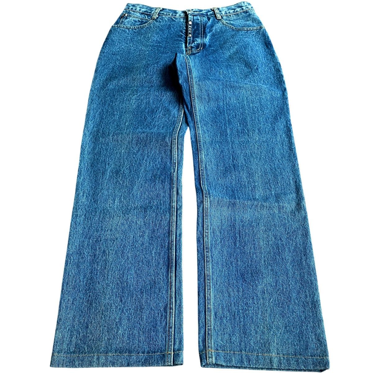 Rare Y2K MAC Blue One Japanese Brand Wide Leg Denim Jeans