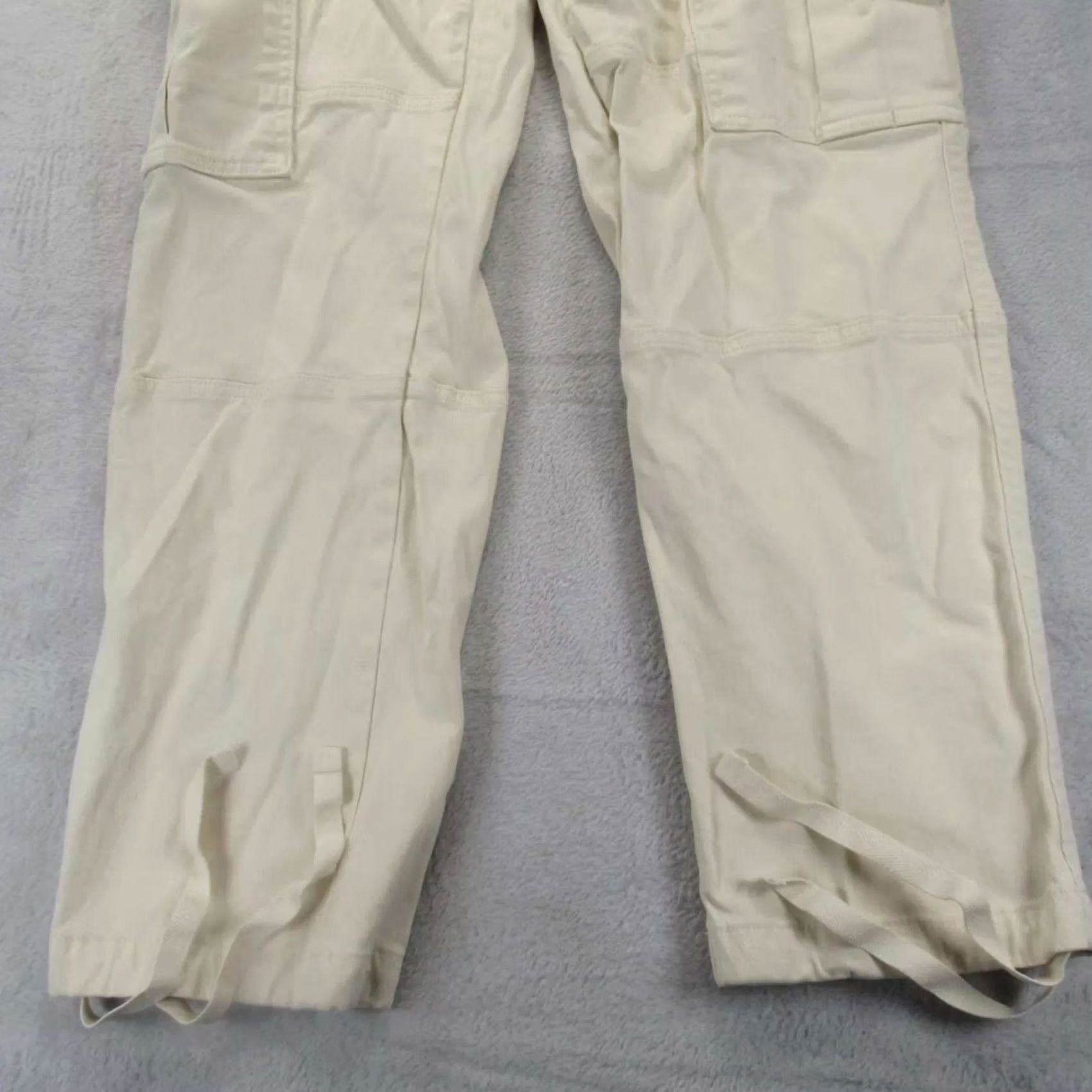 Banana Republic Banana Republic Cargo Pants Women 4 Cream Belted Elastic Straight High Rise 26x29 Size 27" / US 4 / IT 40 - 5 Thumbnail