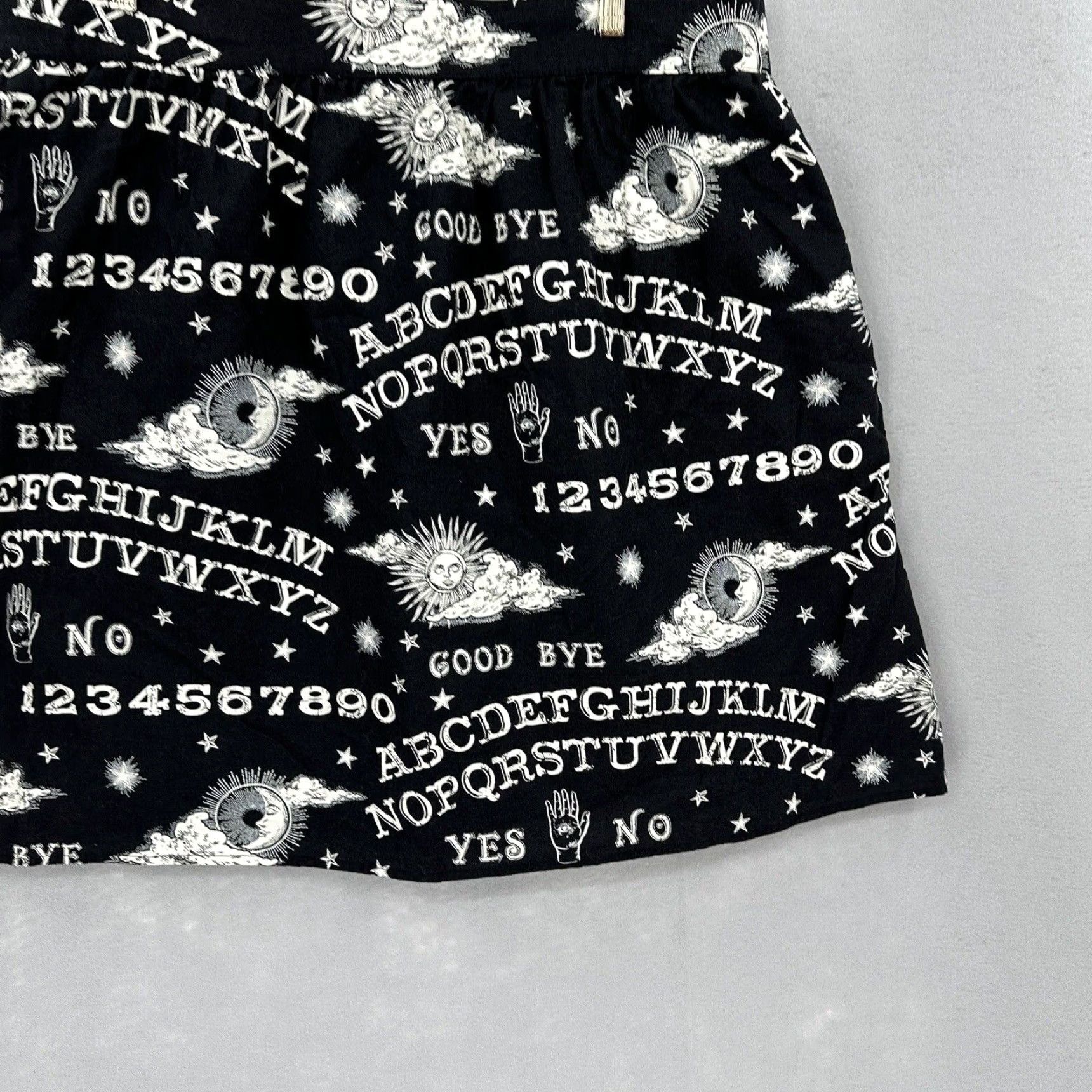 Vintage Folter Skirt Womens Plus 3XL Ouija Board Circle Skirt Cotton Goth Punk Witchy Skater Short Black Size 40" / US 18 - 6 Thumbnail