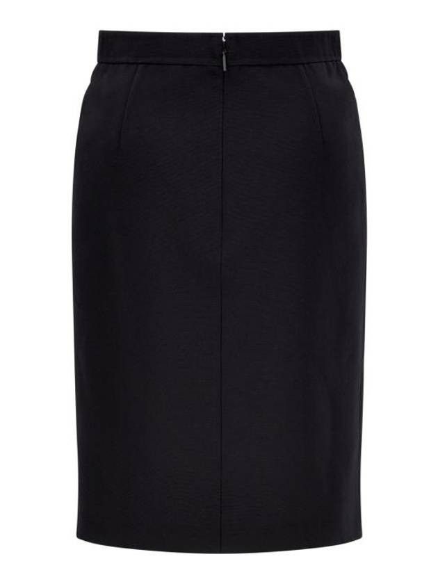 Saint Laurent Paris o1s1wg110924 Jupe Ottoman De Laine Skirt in Black Size 26" / US 2 / IT 38 - 1 Thumbnail