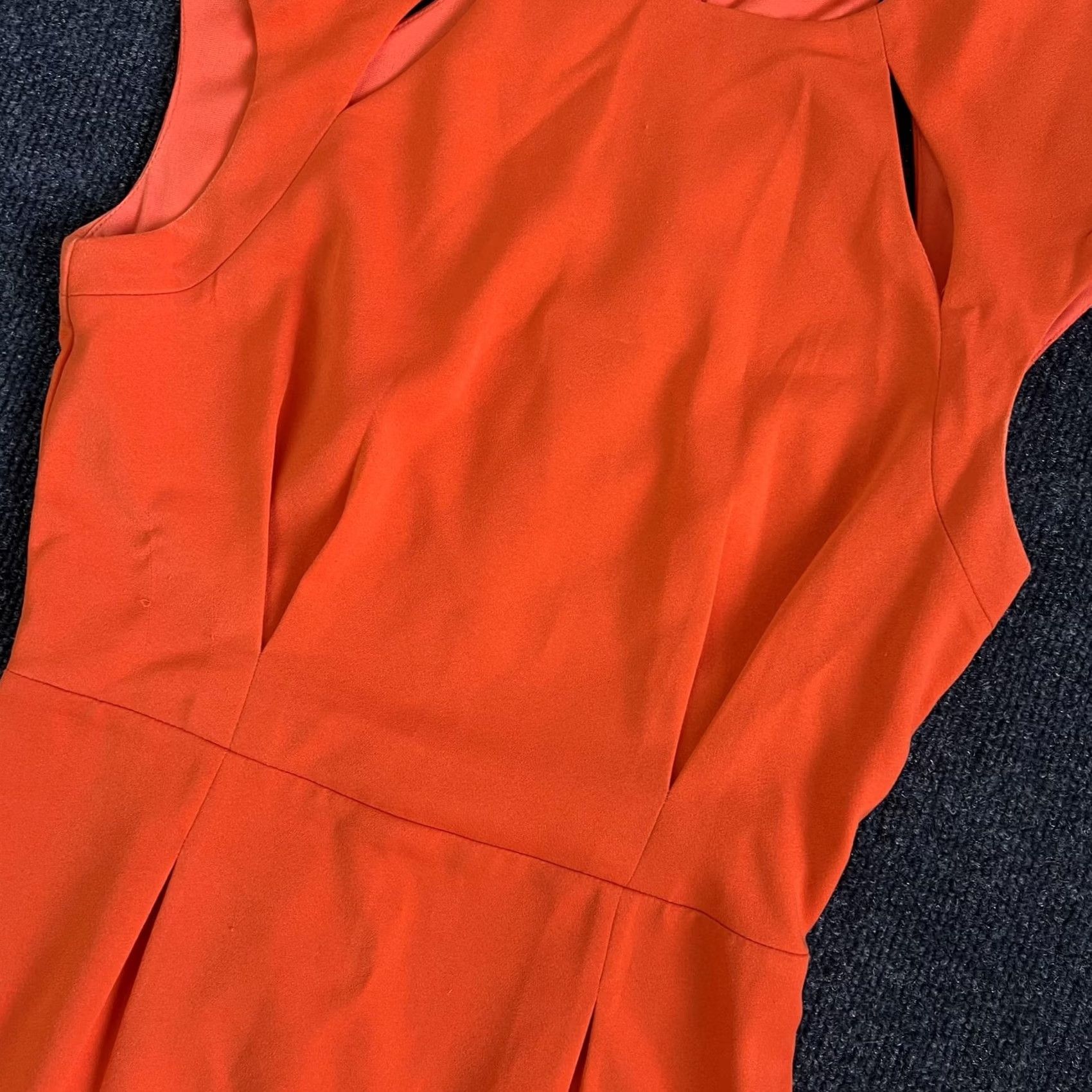 Vintage Cameo Dress Womens Small Orange Cutout Cap Sleeve Sheath Mini Party Cocktail Size S / US 4 / IT 40 - 2 Thumbnail