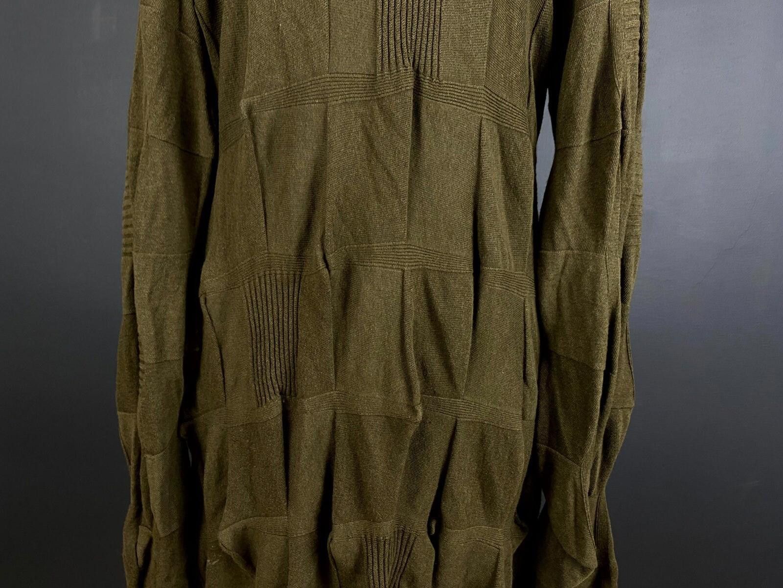 Oscar De La Renta OSKA Khaki Wool Knit Long Sleeve Lagenlook Dress Size 2 Size XS / US 0-2 / IT 36-38 - 9 Thumbnail