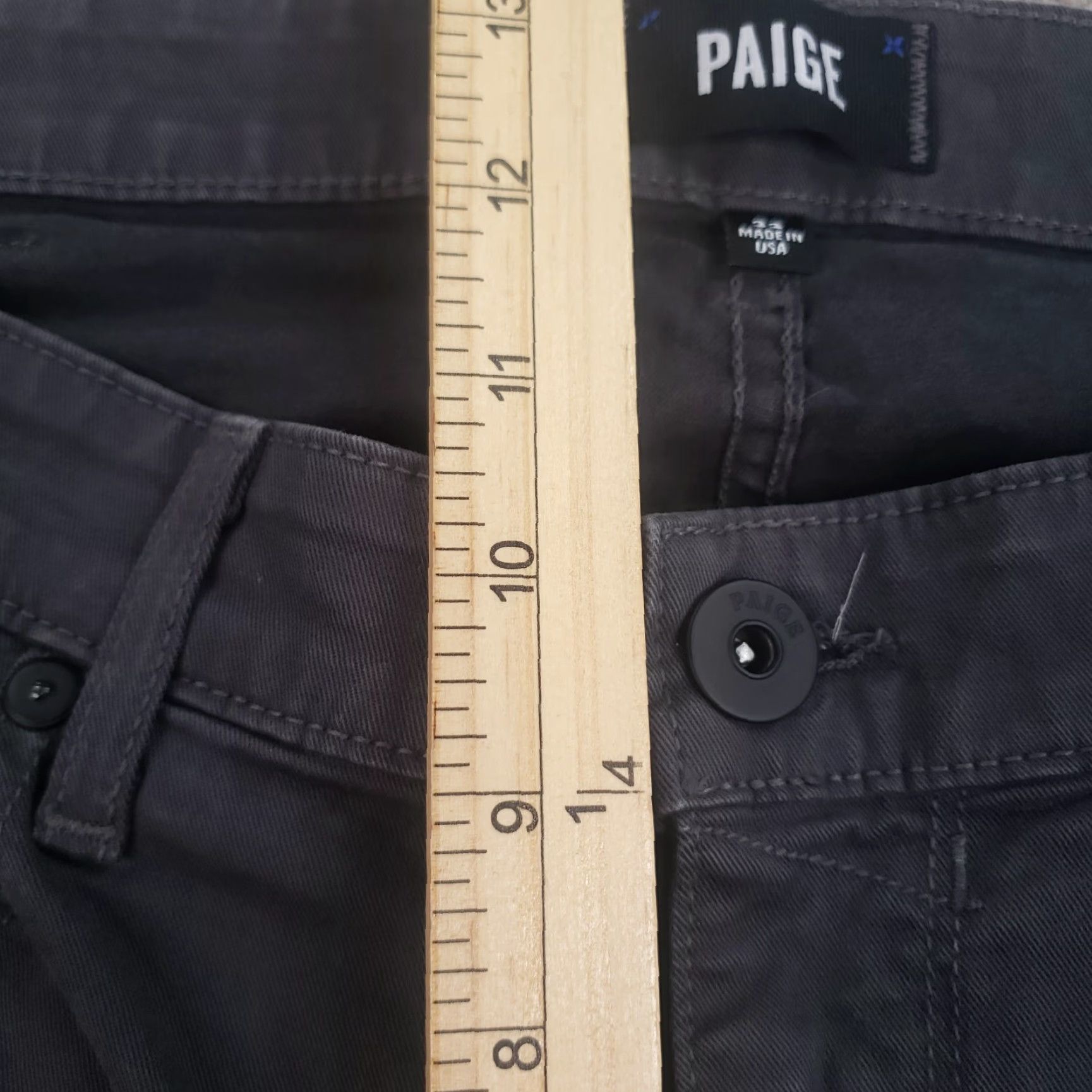 Paige Paige Mens Chino Pants 33x25 Extra Large XL Gray Flat Front Casual Straight Size US 33 - 7 Thumbnail