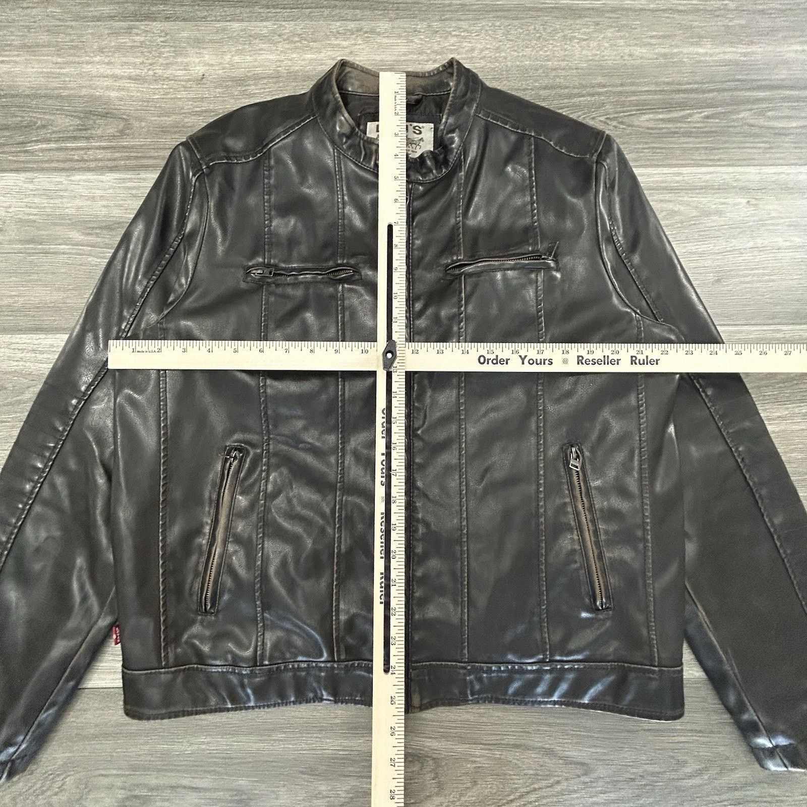 Levi's Levis Leather Jacket Motorcycle Biker Bomber Faux EUC Y2K Size US L / EU 52-54 / 3 - 7 Thumbnail