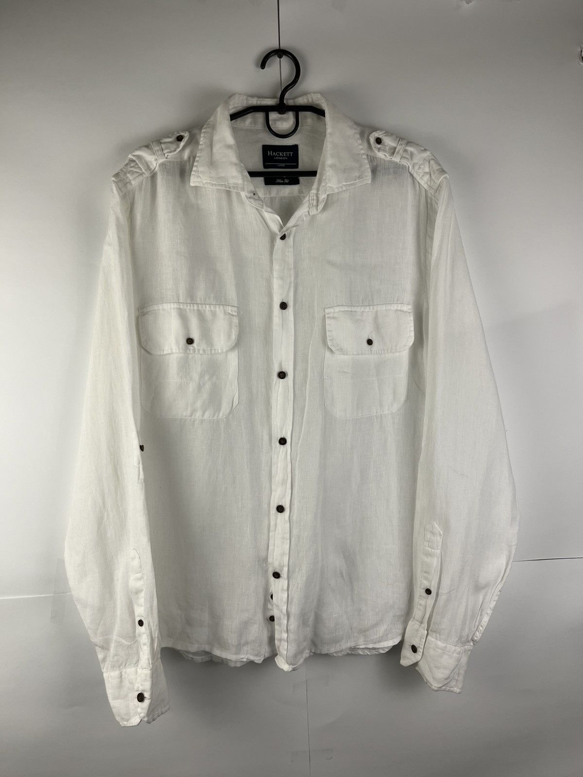 Hackett Hackett Luxury Linen Long Sleeve Shirt Button Up Size US L / EU 52-54 / 3 - 1 Thumbnail