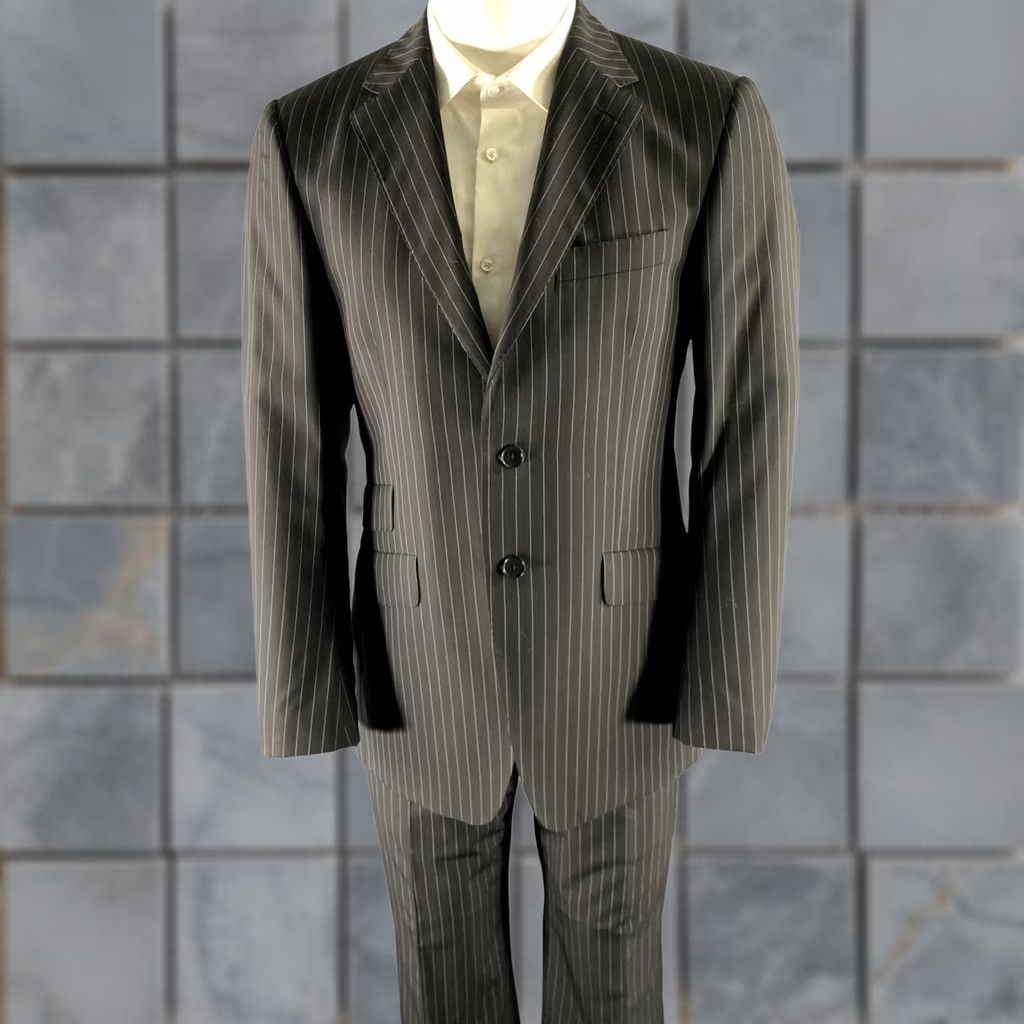 Paul Smith PAUL SMITH Suit Black White Pinstripe Wool Notch Lapel Size 38 Men Size 38R - 1 Thumbnail