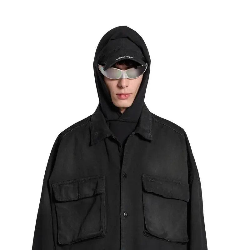Balenciaga o1srvl11e0426 BB Corp Cargo Shirt Large Fit In Black Size US XS / EU 42 / 0 - 5 Thumbnail