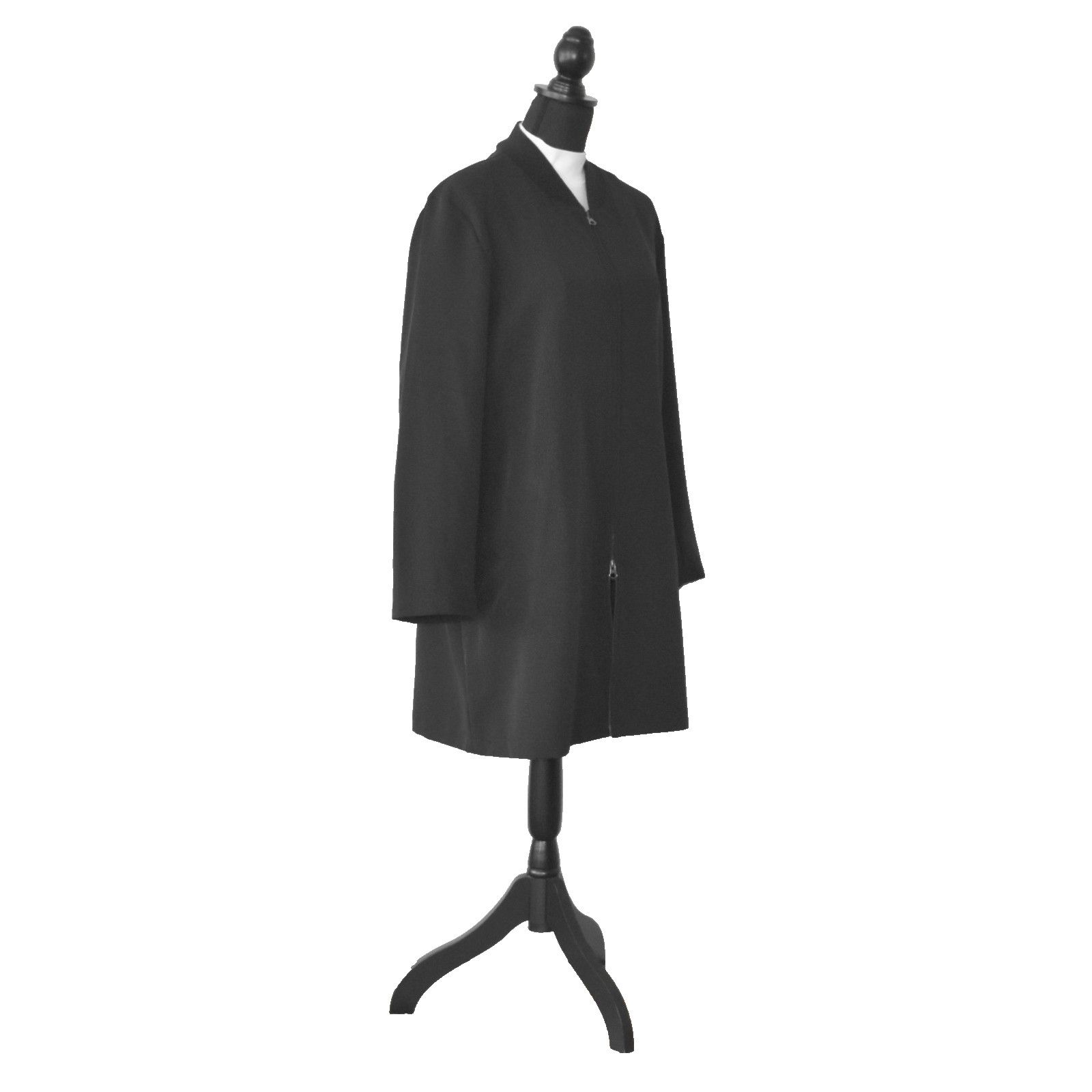 Eileen Fisher EILEEN FISHER 2-Way Zipper Rib Collar Long Jacket Sz L Size L / US 10 / IT 46 - 2 Thumbnail
