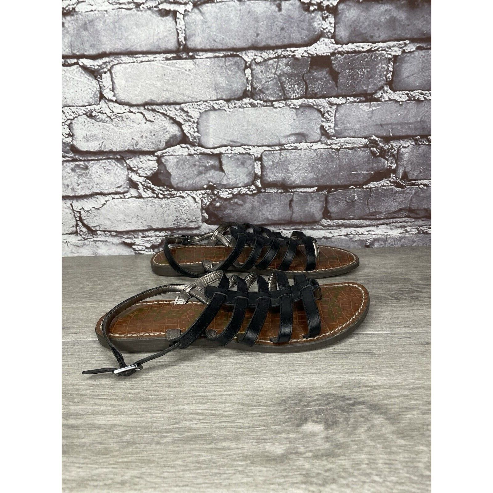 Sam Edelman Sam Edelman Garland Black Leather Slingback Thong Strappy Sa Size US 7.5 / IT 37.5 - 16 Thumbnail