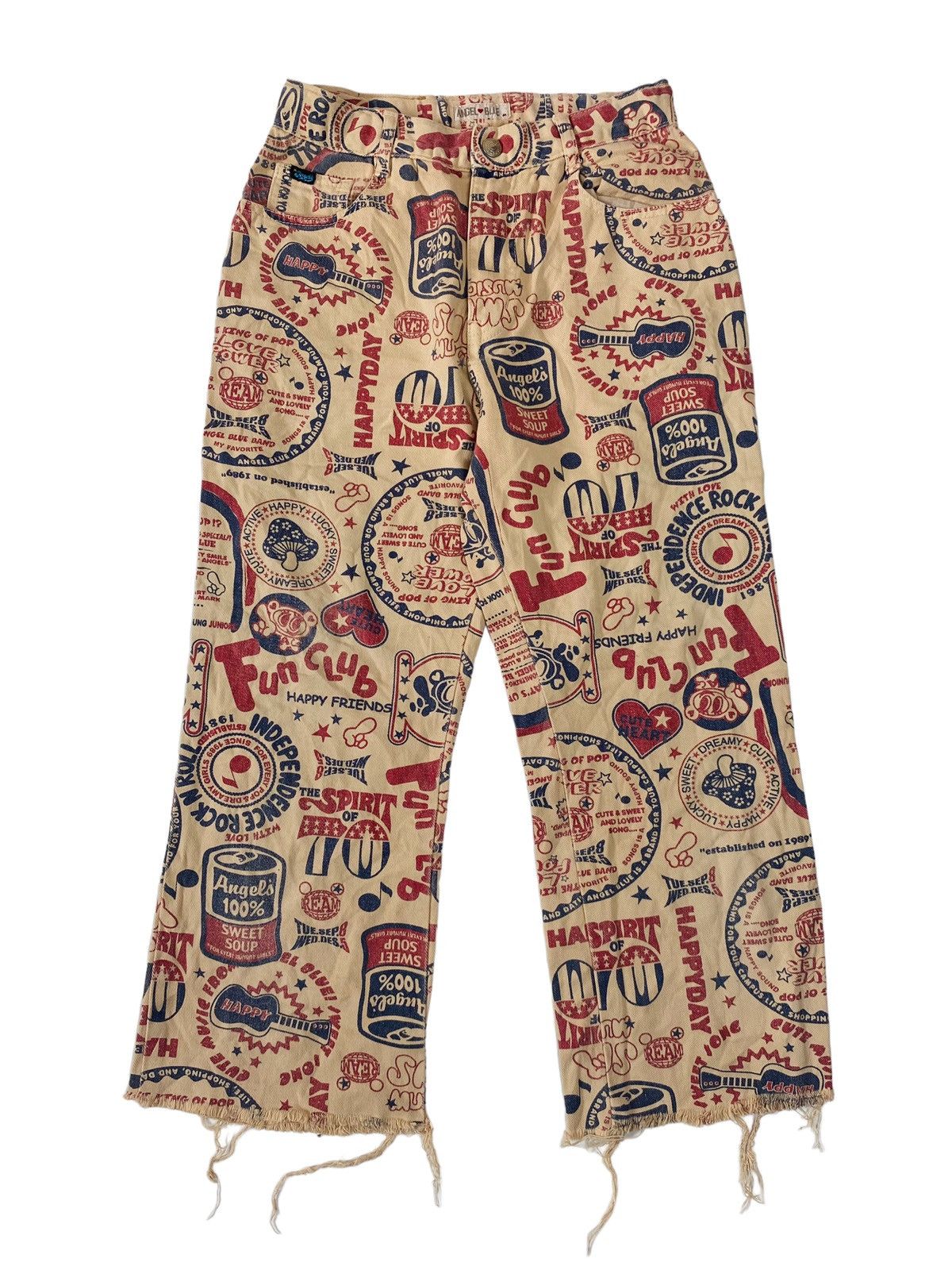 Angel Blue 2000s Angel Blue - Cut Off Pop Art Denim Pants Size 26" / US 2 / IT 38 - 1 Thumbnail