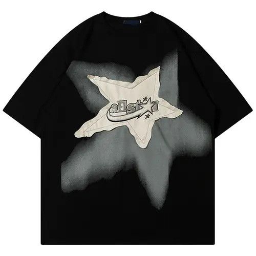 Japanese Brand Oversized T Shirt Star Splicing Size US XL / EU 56 / 4 - 1 Thumbnail