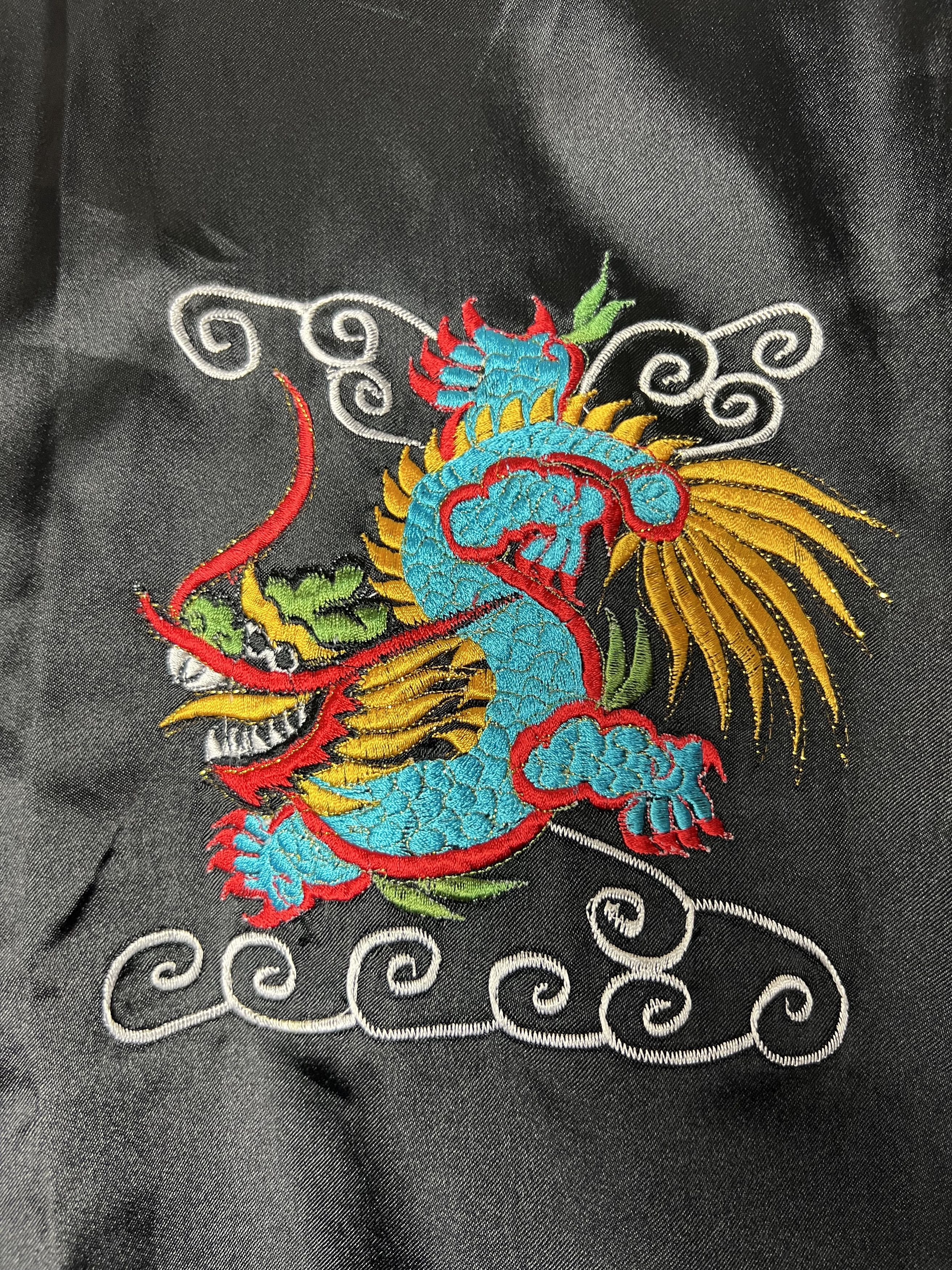 Vintage Vintage Oriental Double Sided Reversible Dragon Kimono Robe Size ONE SIZE - 13 Thumbnail