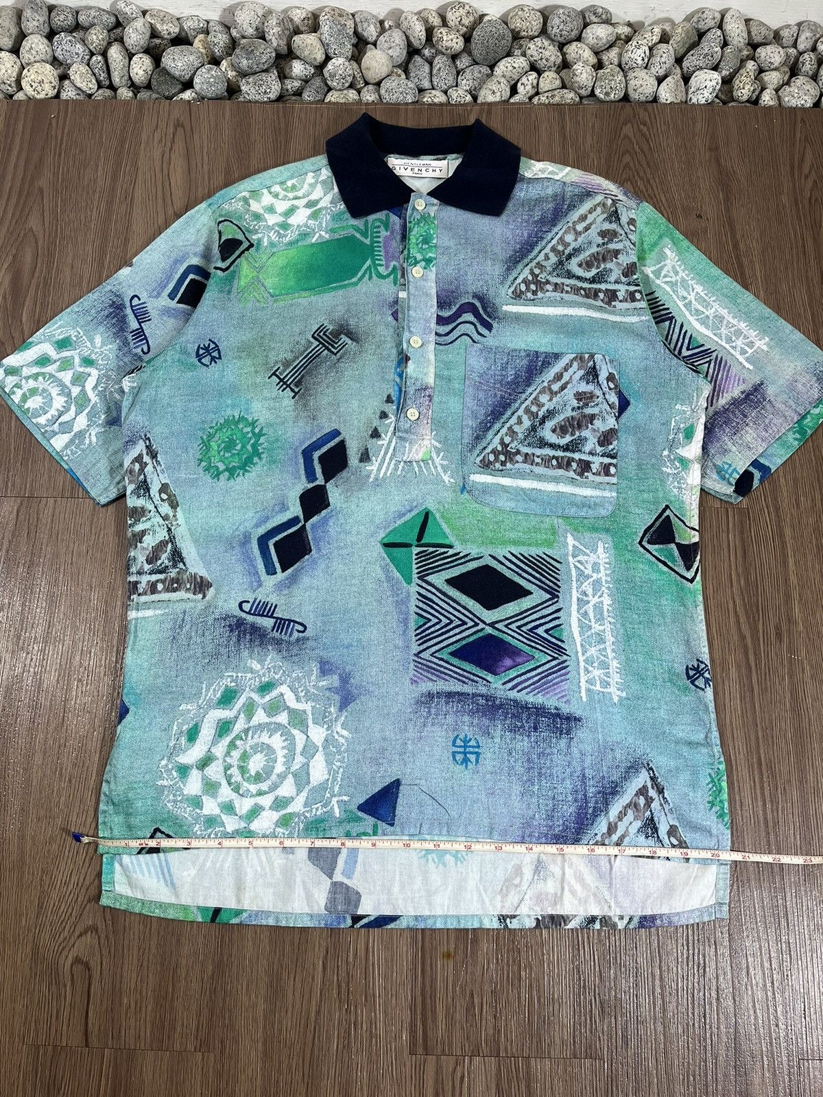 Givenchy Gentleman Givenchy Half Button Polo Shirt – Abstract Pattern Size US XL / EU 56 / 4 - 13 Thumbnail