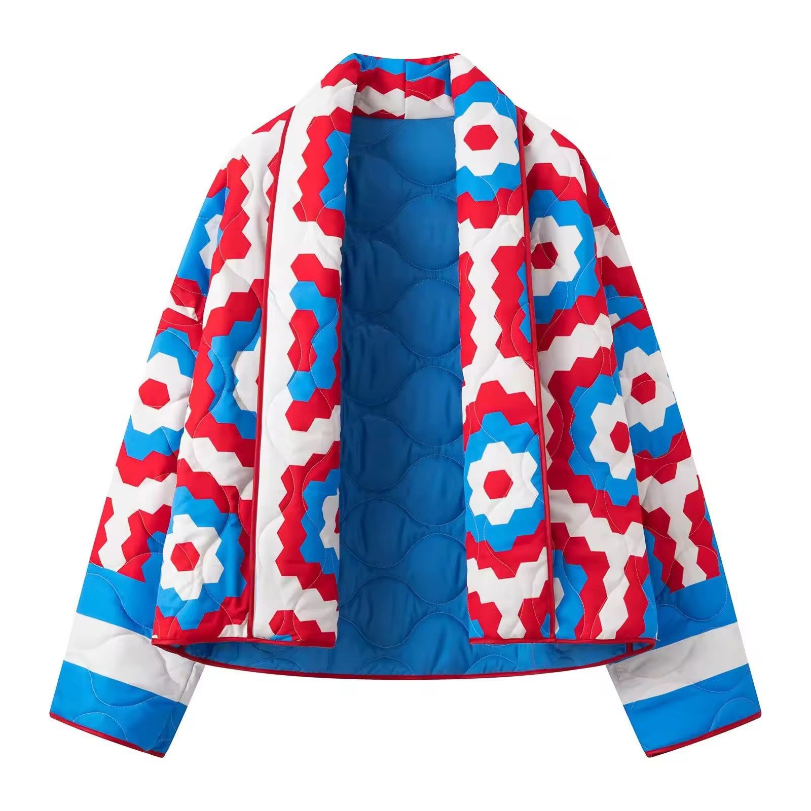 Japanese Brand Geometric Print Spliced Oversize Cardigan Jacket Size M / US 6-8 / IT 42-44 - 1 Thumbnail