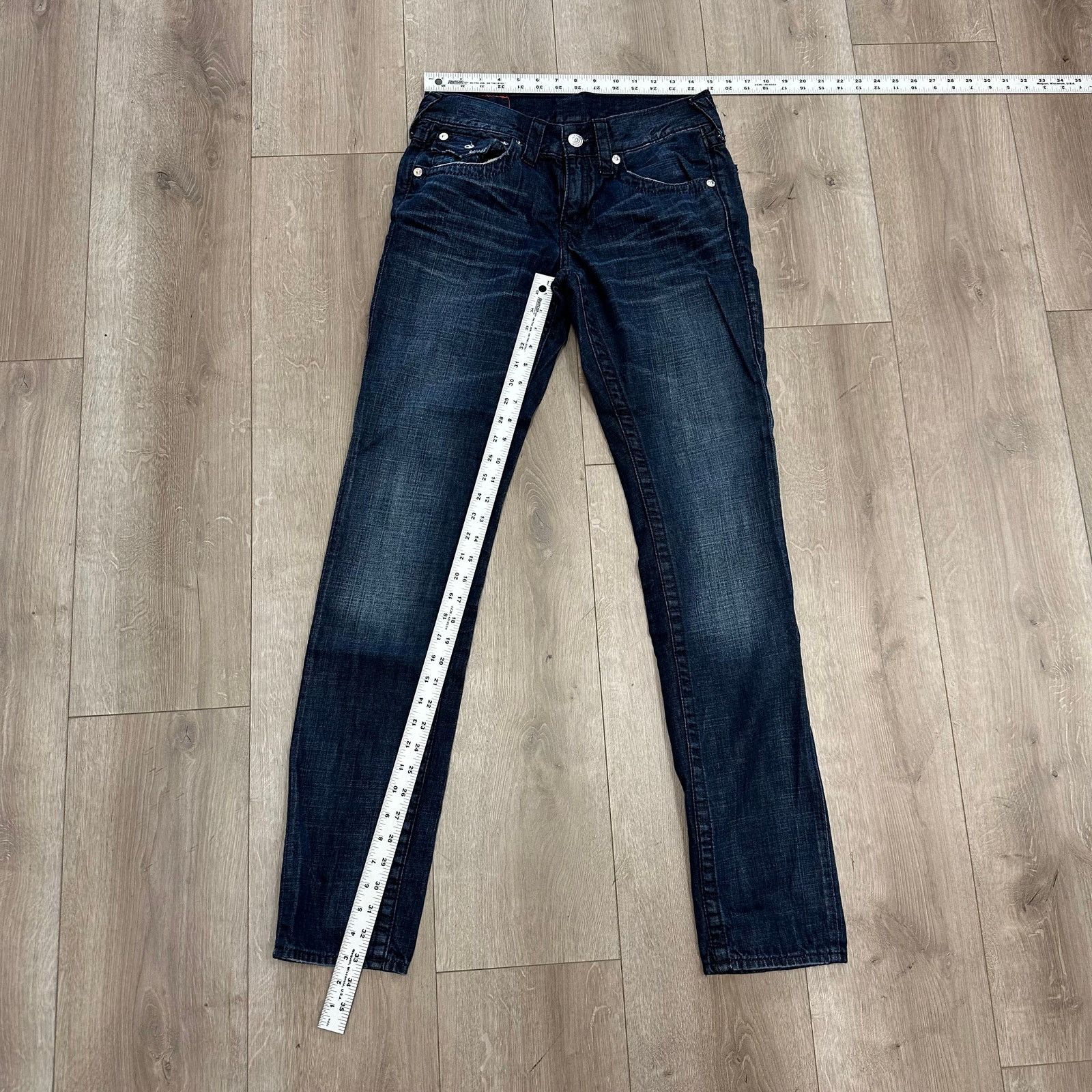 True Religion True Religion Skinny Flap Jeans Pants Dark Blue Size 29 B20 Size US 29 - 4 Thumbnail