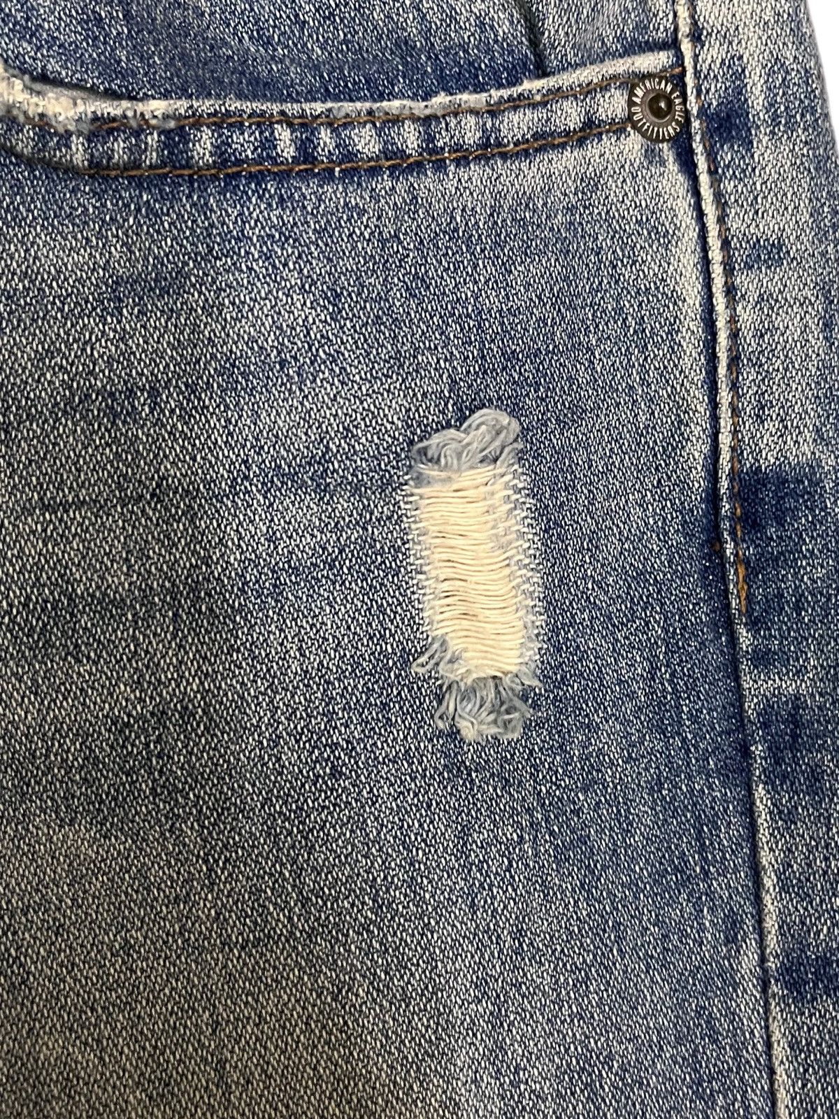 American Apparel × American Eagle Outfitters × American Rag Vintage AOE Distressed Flare Mud Wash Style Jeans Size US 33 - 4 Thumbnail