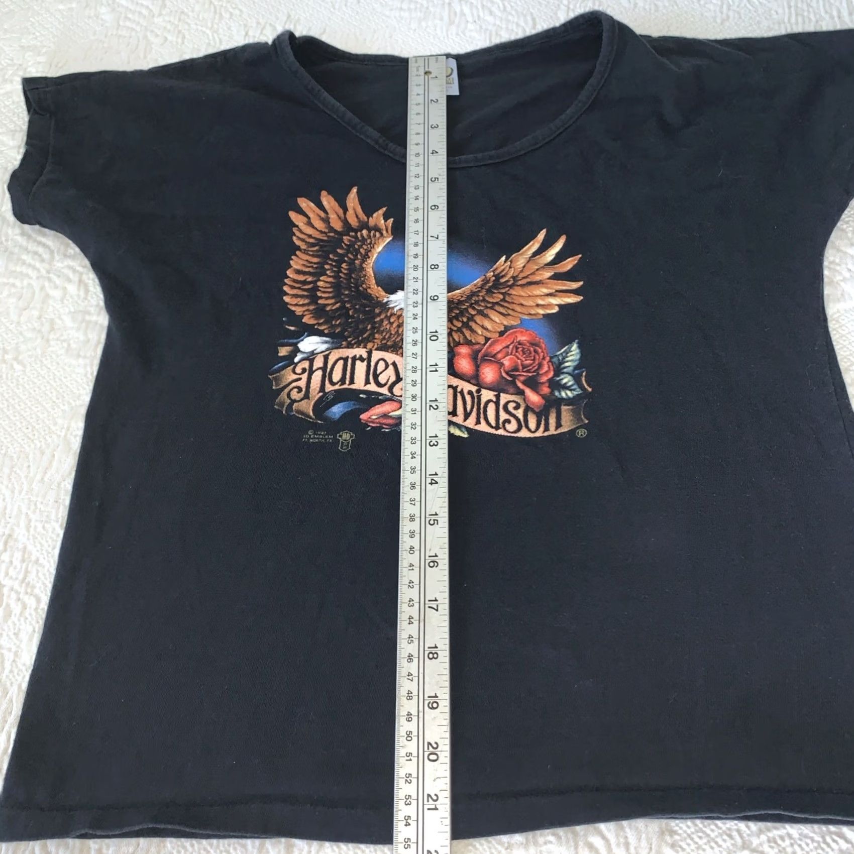 Harley Davidson VINTAGE Harley Davidson T Shirt Medium Black 80s Single Stitch 3D Women’s Size M / US 6-8 / IT 42-44 - 3 Thumbnail
