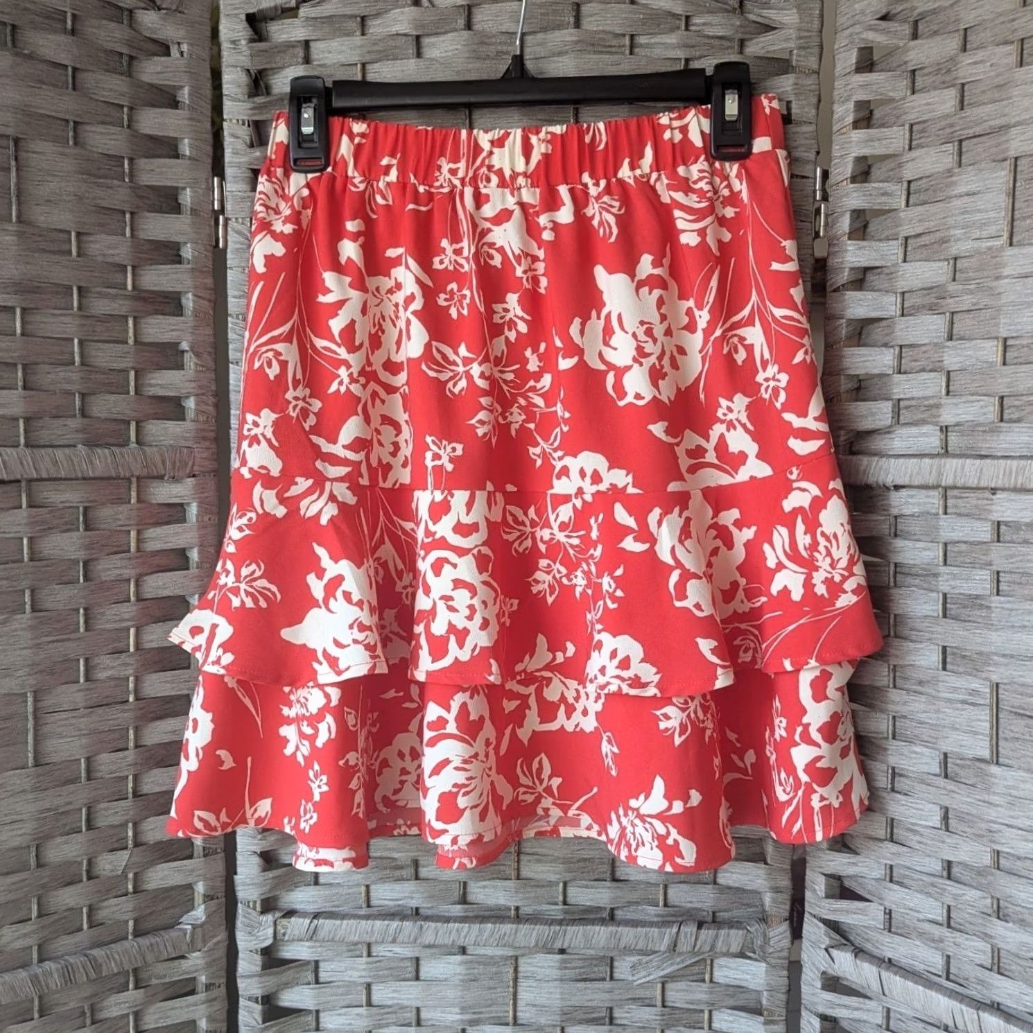Loft LOFT Floral Tiered Ruffle Mini Skirt XS Elastic Waist Multicolor Floral Pattern, Short, Pull On, Chiffon, Lined, Spring/Summer, Women, Skirt Size 26" / US 2 / IT 38 - 2 Thumbnail