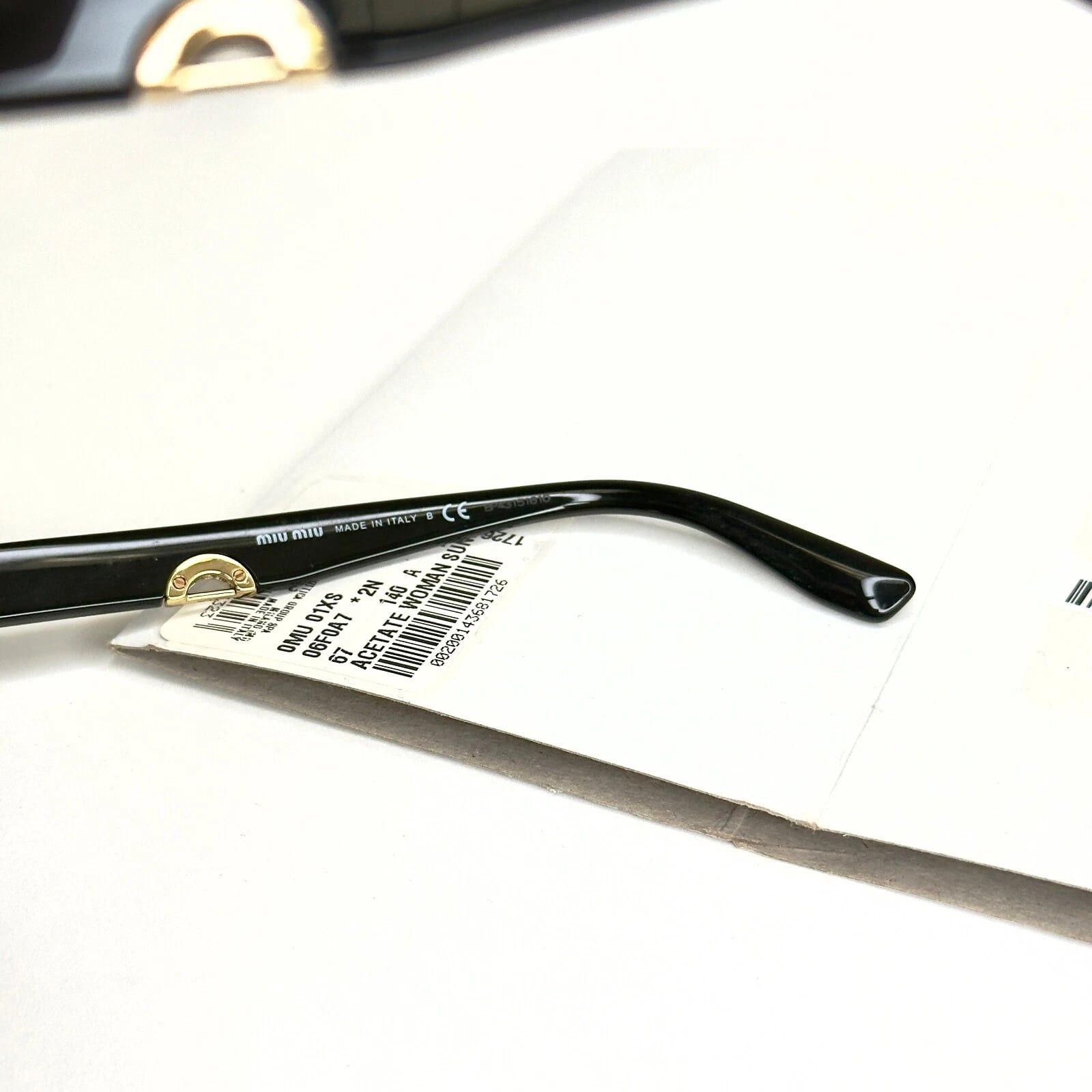 Miu Miu MIU MIU 01X CHARM MU01XS Black Luxury Sunglasses 01XS Size ONE SIZE - 3 Thumbnail