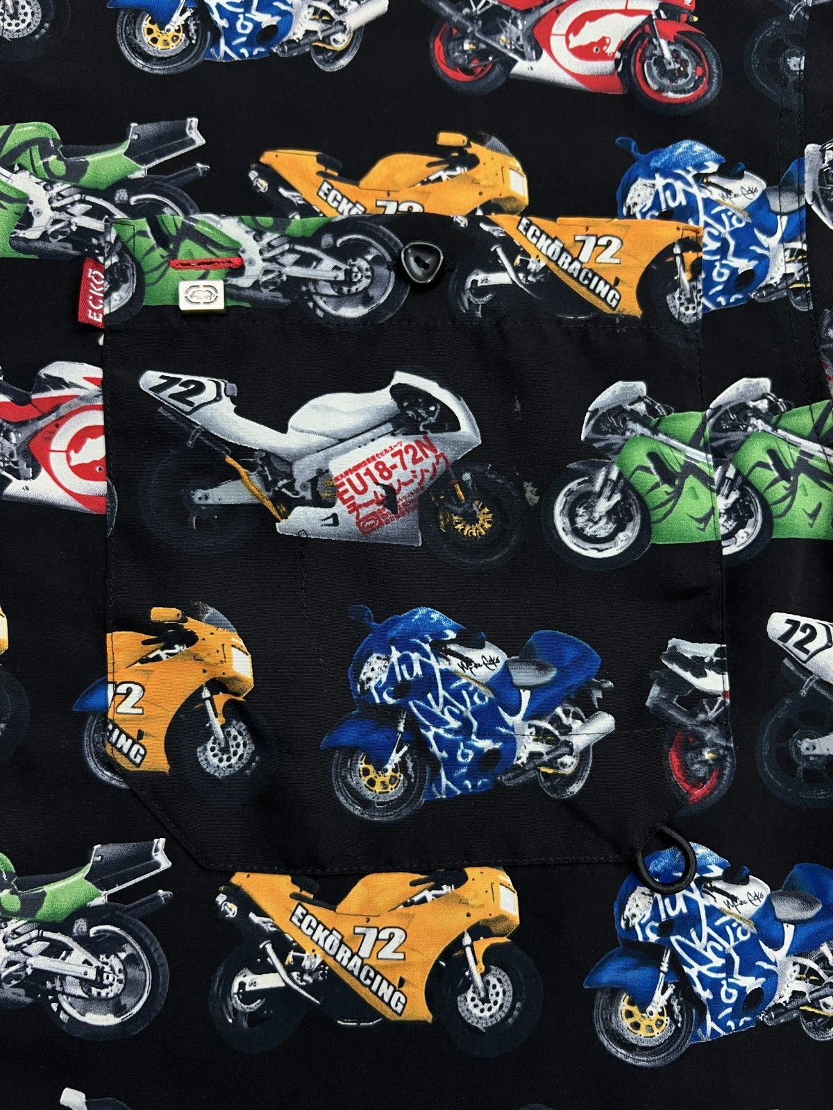Ecko Unltd. MARC ECKO Moto Racing Button Up Short Sleeve Club Shirt Size US M / EU 48-50 / 2 - 1 Thumbnail