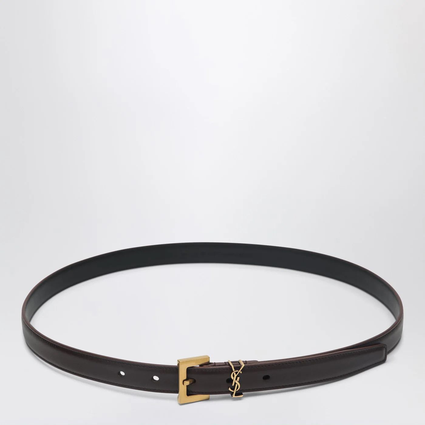 Saint Laurent Paris o1d2blof0526 Size: 90 IT / Cassandre Leather Belt in Dark Size ONE SIZE - 1 Thumbnail