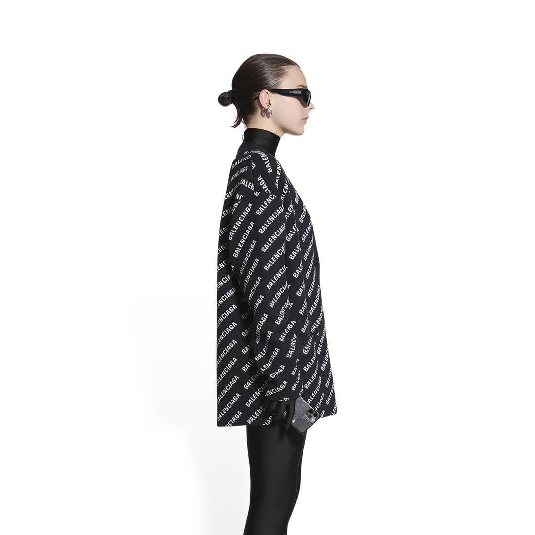Balenciaga o1mt1gz0924 Mini Allover Logo Cardigan in Black/White Size XS / US 0-2 / IT 36-38 - 5 Thumbnail