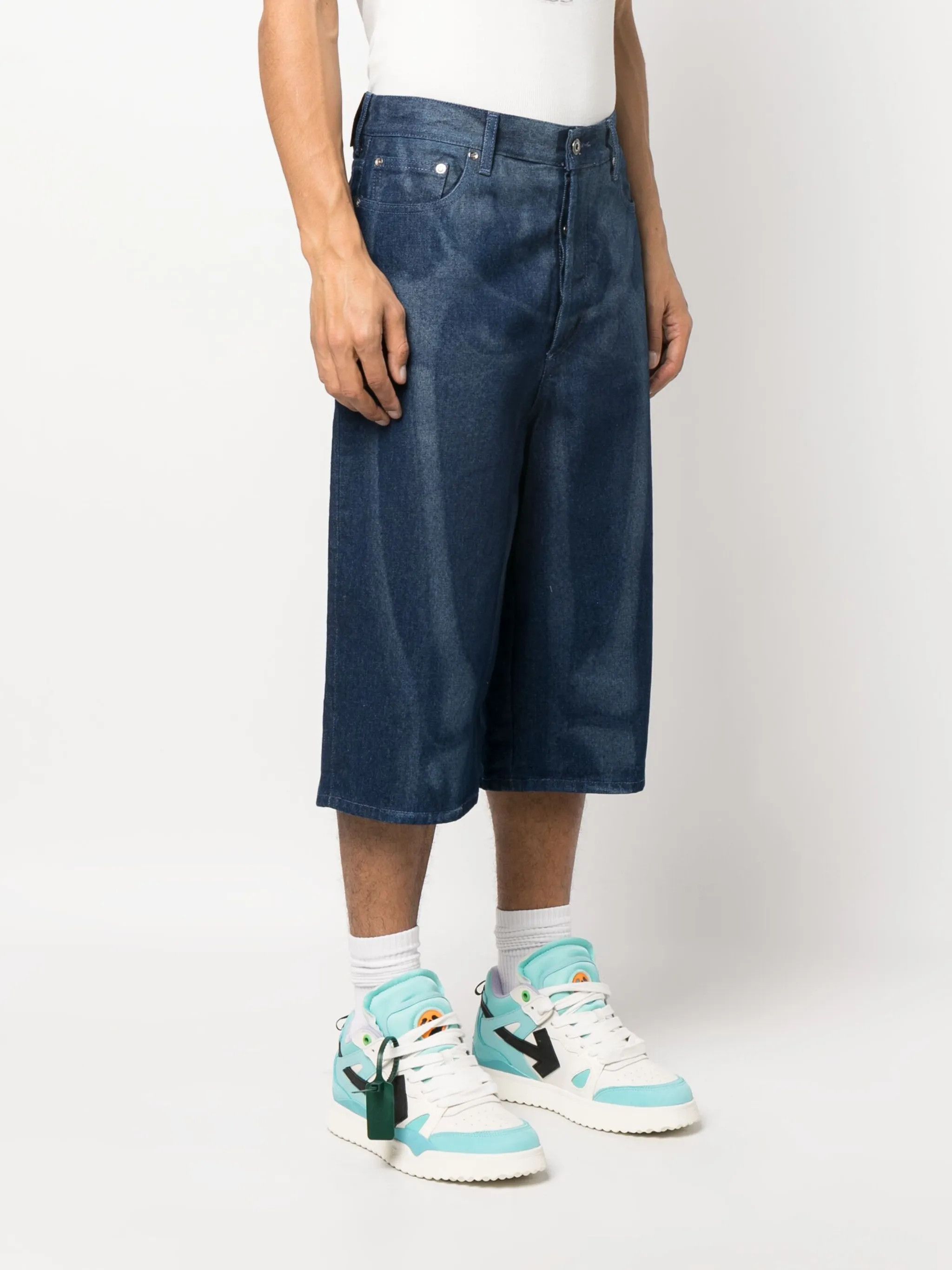 Off-White o1y0225 Denim Short in Blue Size US 31 - 3 Thumbnail