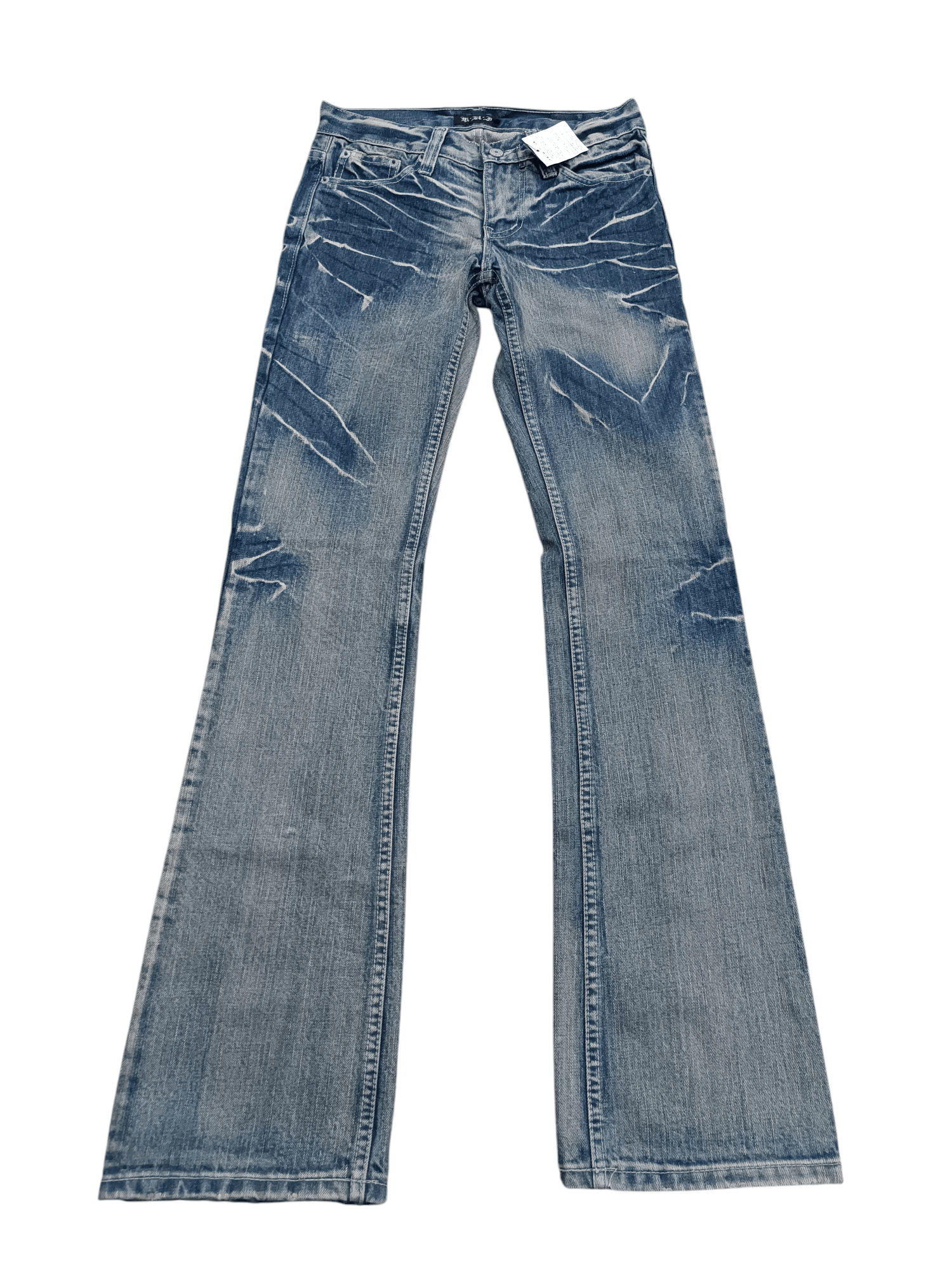 Japanese Brand Flared K.U.I Whiskers Faded Boot Cut Jeans Size US 28 / EU 44 - 3 Thumbnail