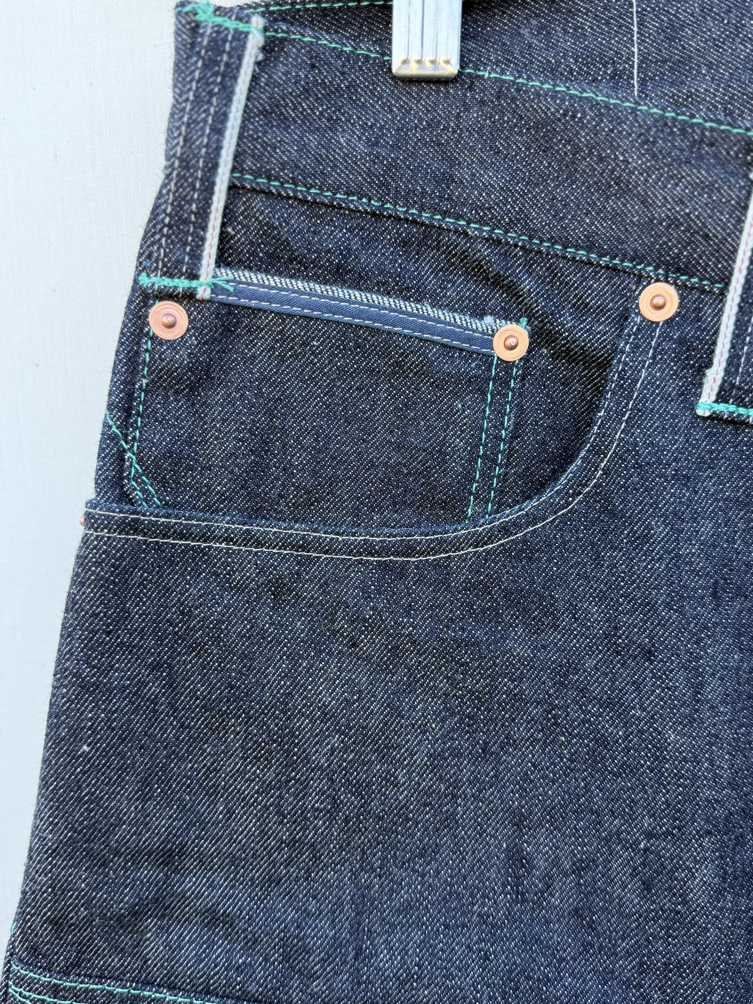 Other Vimeux Teal Japanese Selvedge Double Front Jeans Size 34 Size US 34 / EU 50 - 6 Thumbnail