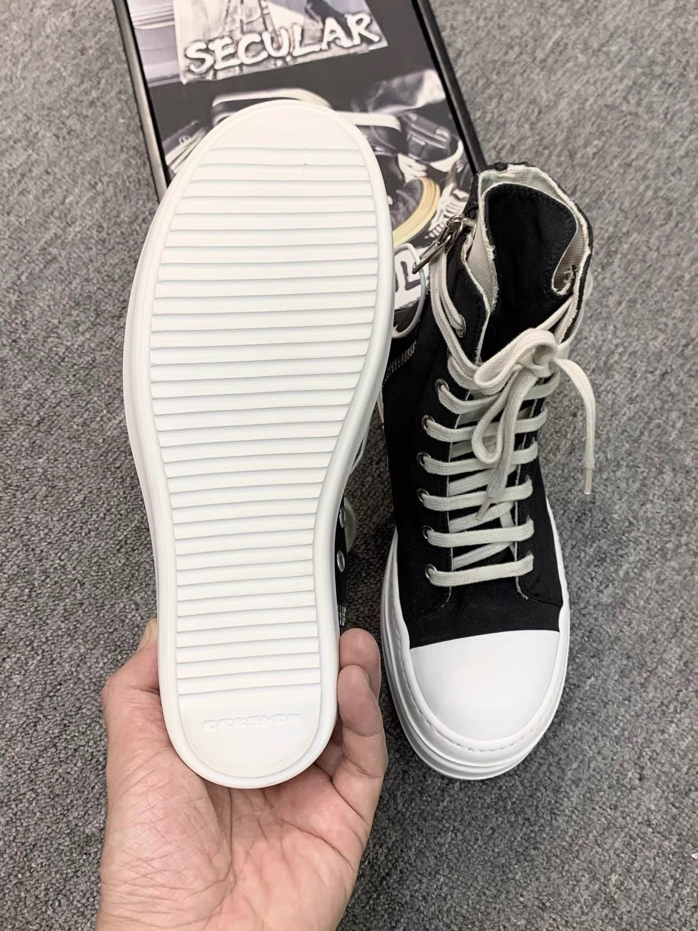 Rick Owens Rick Owens DRKSHDW Double-Layer Sole High-Top Sneakers K34 Size US 6 / IT 36 - 8 Thumbnail