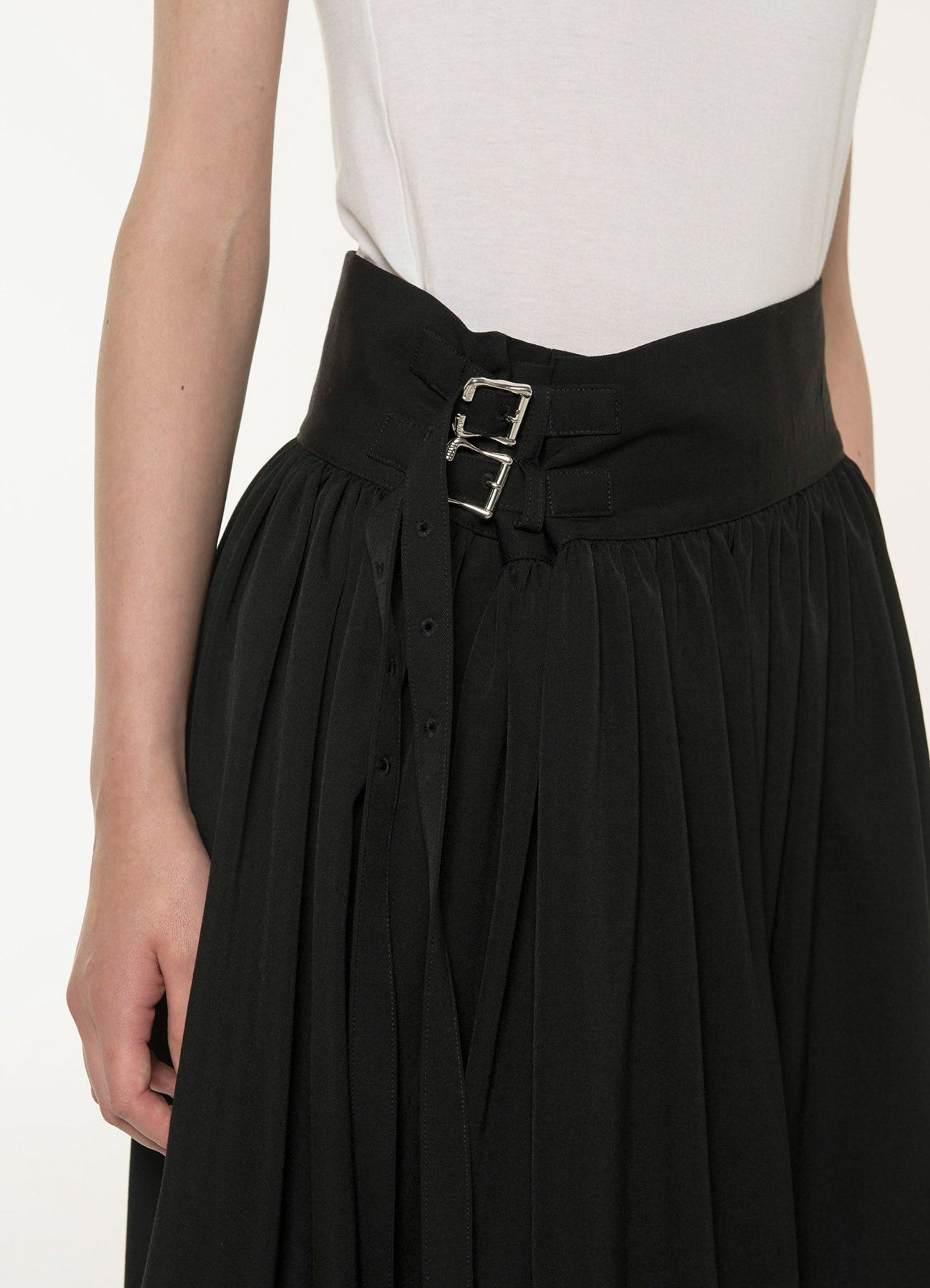 Limi Feu LIMI feu Yohji Yamamoto - W/Gabardine Long Gathered Skirt Size 29" - 11 Thumbnail