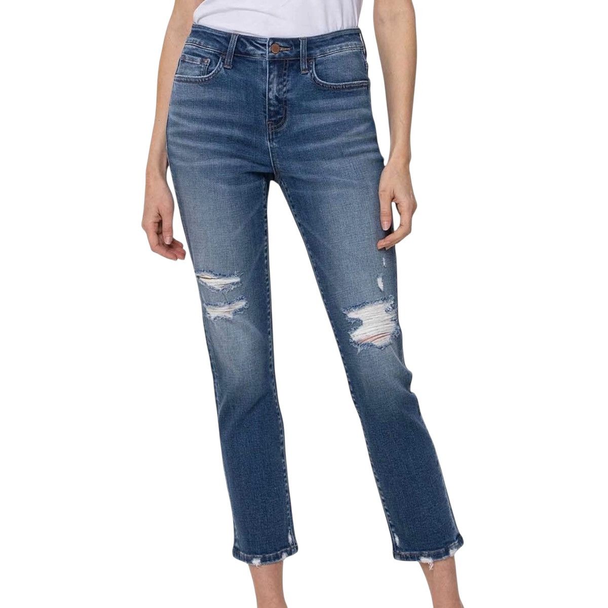 Other Flying Monkey high rise distressed boyfriend jeans Size 26" / US 2 / IT 38 - 1 Thumbnail