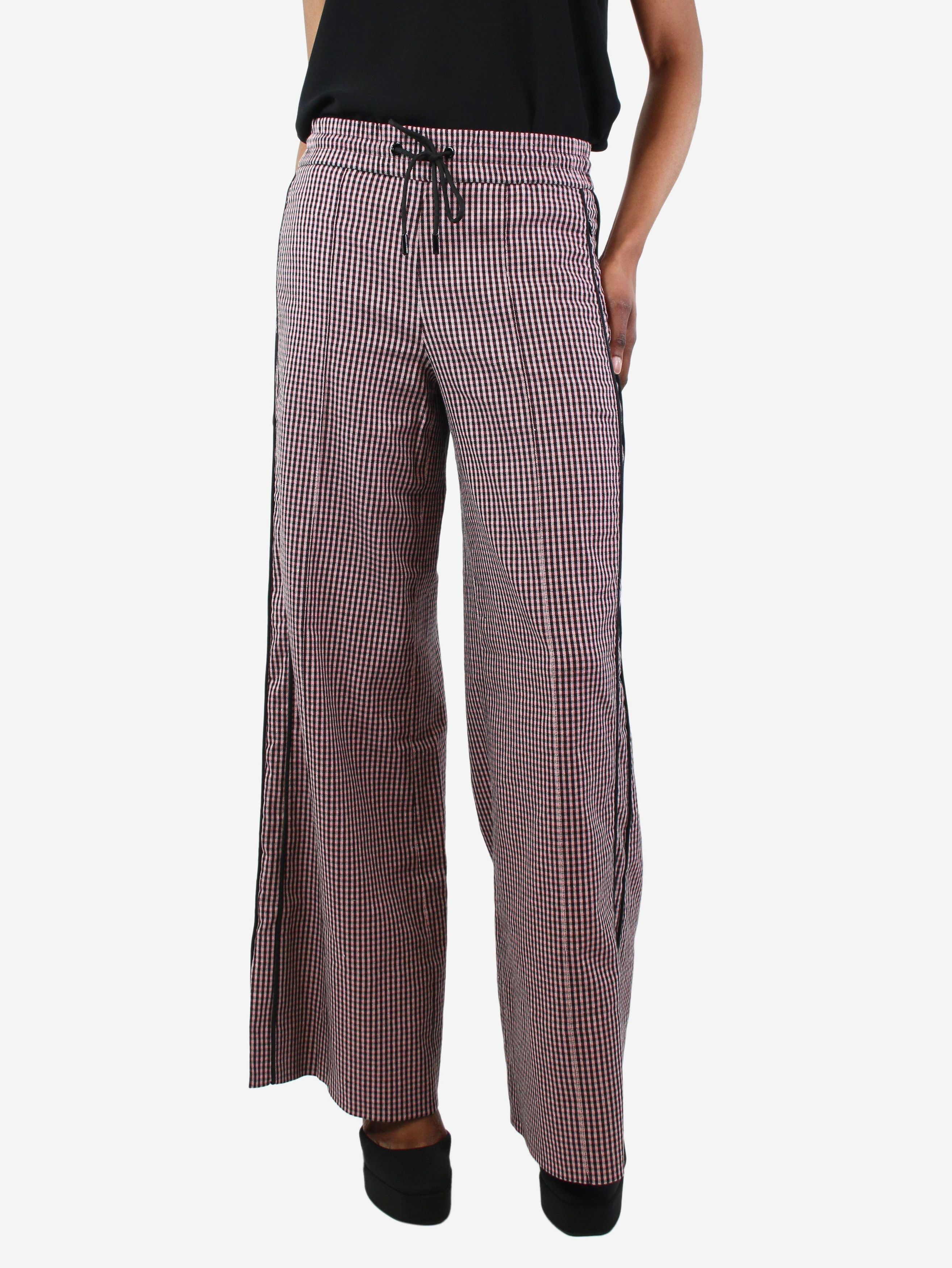image of Me Em Pink Gingham Wide-Leg Trousers - Size Uk 6, Women's