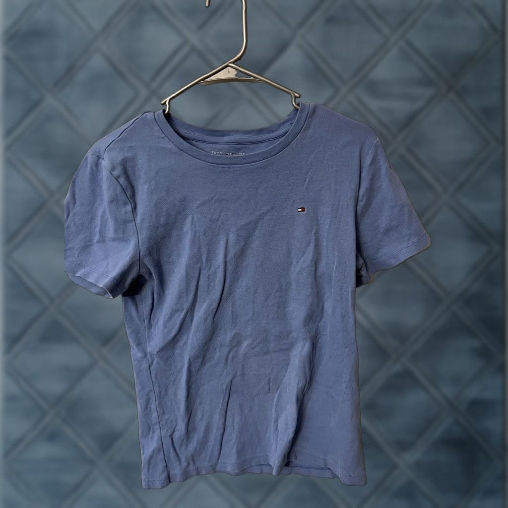 Tommy Hilfiger Tommy Hilfiger T Shirt Large Blue Short Sleeve CrewNeck Womens Cotton Shirt Size L / US 10 / IT 46 - 1 Thumbnail