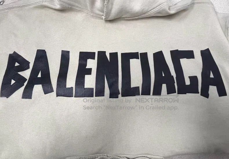 Balenciaga Balenciaga Letter Printed Hooded Sweater Size US XL / EU 56 / 4 - 3 Thumbnail