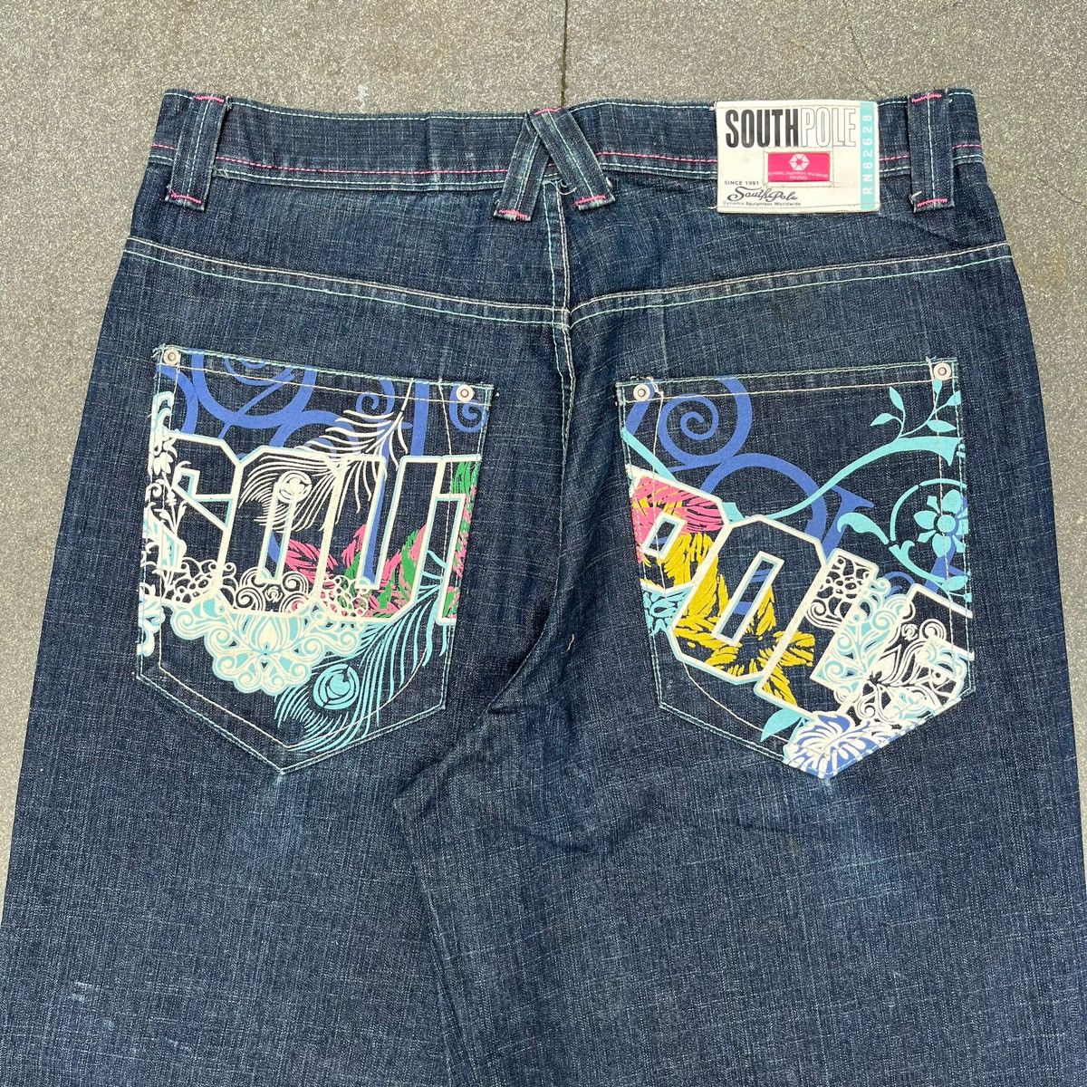 Southpole × Vintage Crazy Vintage South Pole Embroidered Denim Jeans Size US 36 / EU 52 - 2 Thumbnail