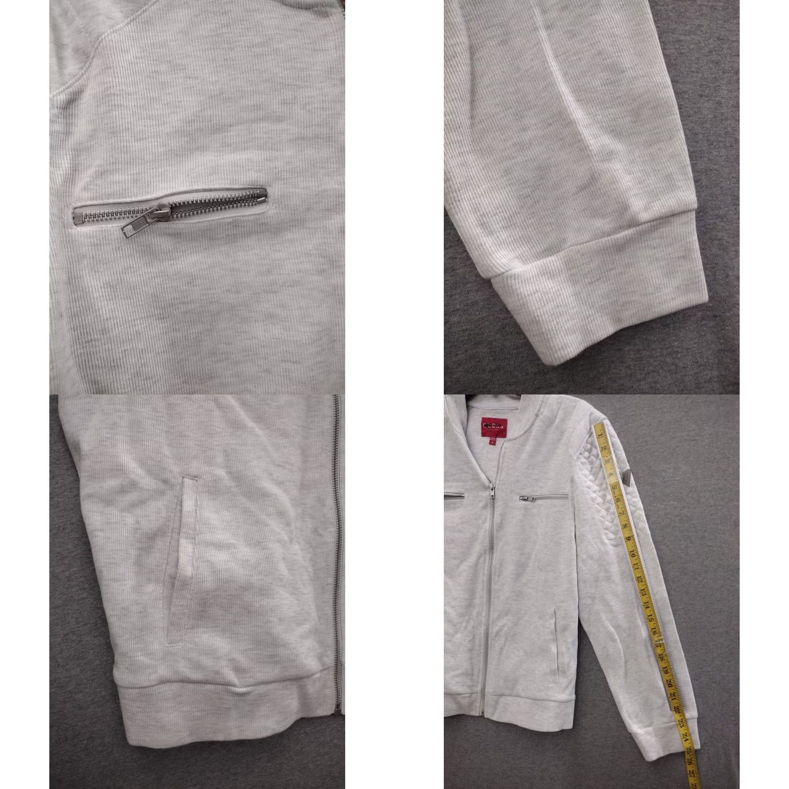 Guess GUESS Moto Jacket Light Grey Color with Zipper Pockets - M - Men - Jacket - Solid - All Seasons - Regular Fit Size US M / EU 48-50 / 2 - 8 Thumbnail