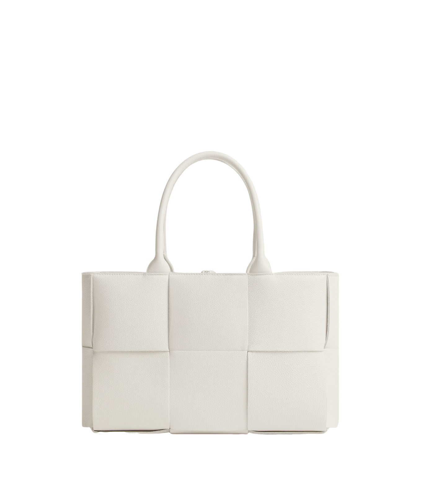 Bottega Veneta Arco Small White Intreccio Tote New/Auth