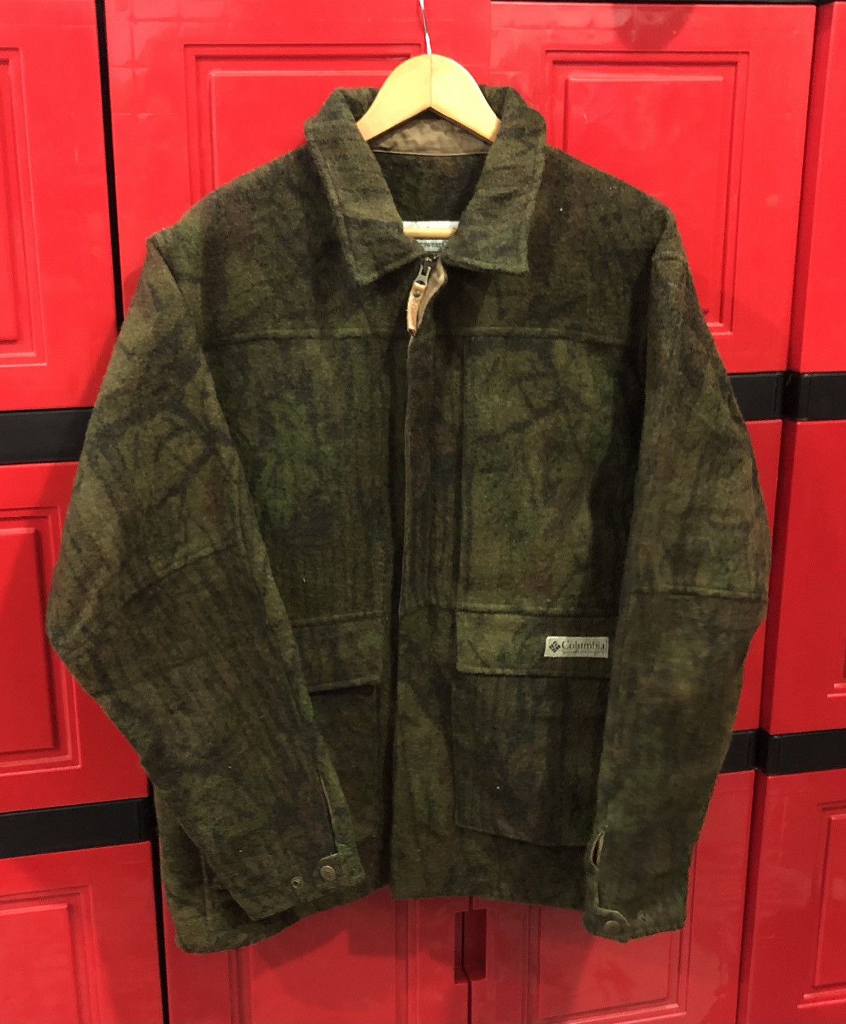 Vintage Columbia Camou Wool Green Jacket