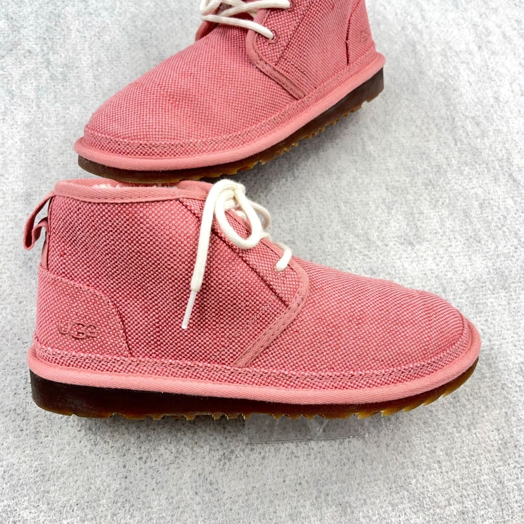 Ugg UGG Neumel Pink Canvas Faux Fur Chukka Boots Women’s Size 8 Casual Winter Flat Heel Boots Women’s M Pink Nature 1119597 Size US 8 / IT 38 - 2 Thumbnail