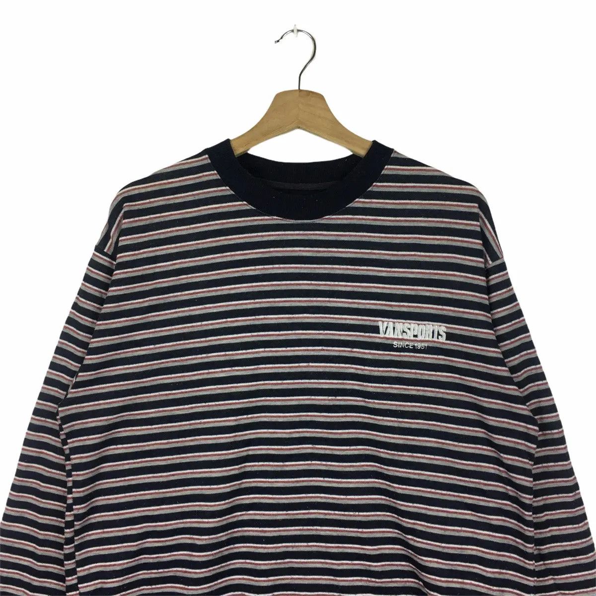 Vans Vtg VANS SPORTS Off The Wall Skateboard Striped Sweatshirt Size US M / EU 48-50 / 2 - 2 Thumbnail